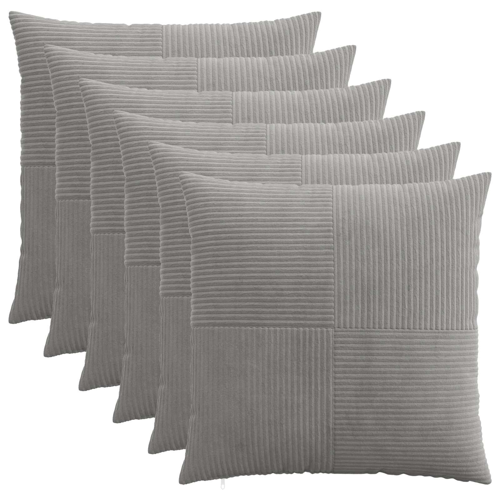 vidaXL Калъфка за възглавница 6 pcs ALMELO Светлосиво 60 x 60 cm