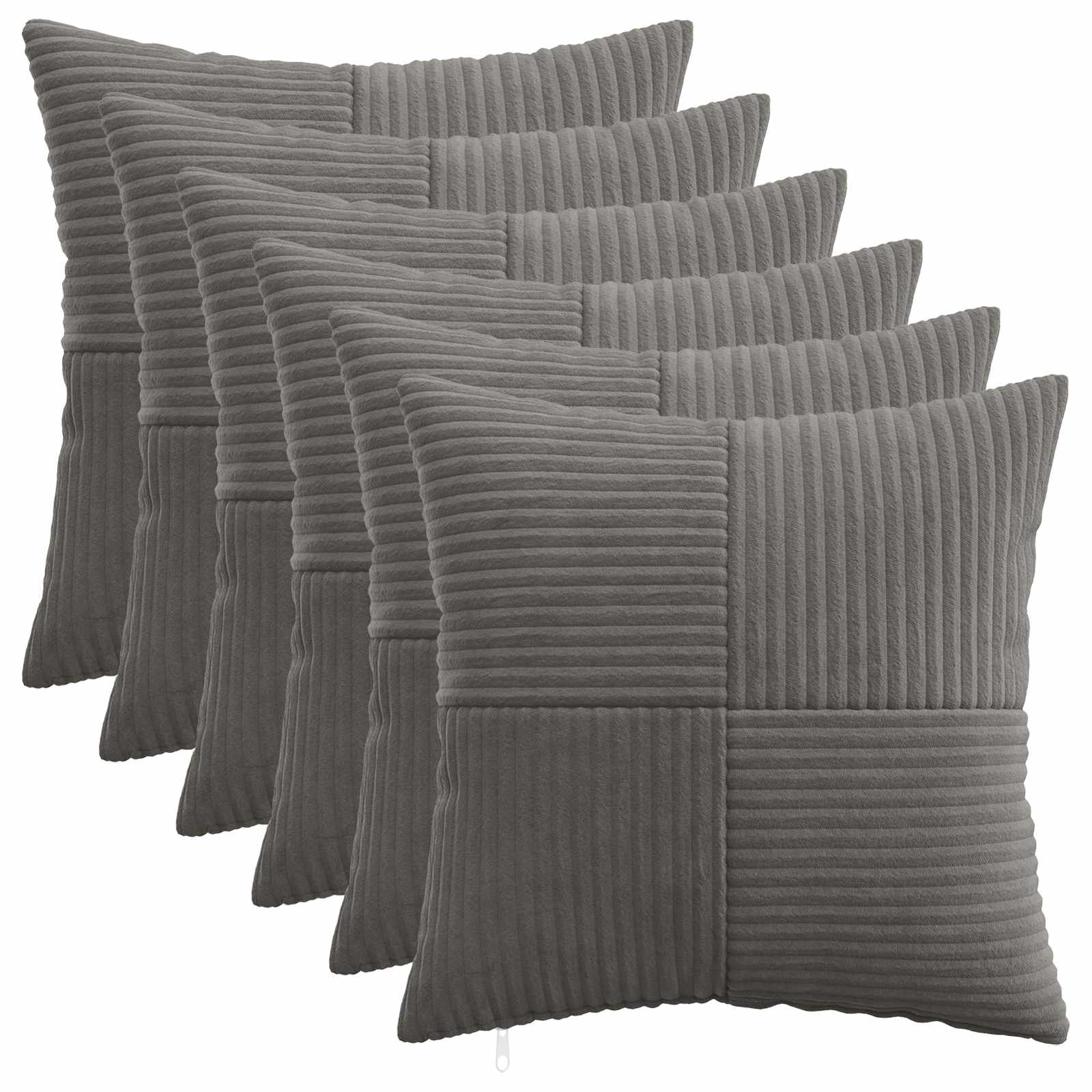 vidaXL Калъфка за възглавница 6 pcs ALMELO Тъмносиво 30 x 30 cm