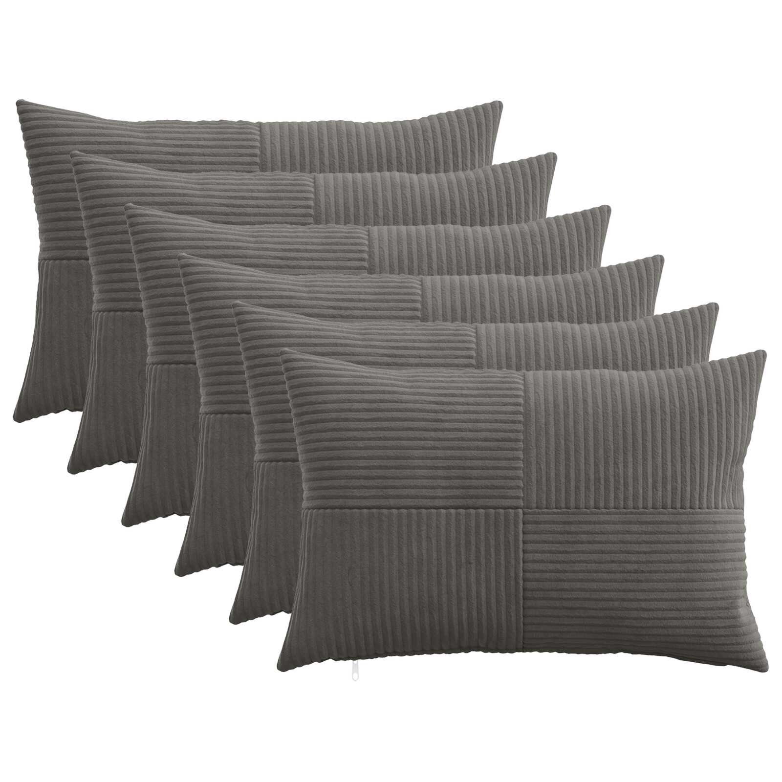 vidaXL Калъфка за възглавница 6 pcs ALMELO Тъмносиво 40 x 60 cm