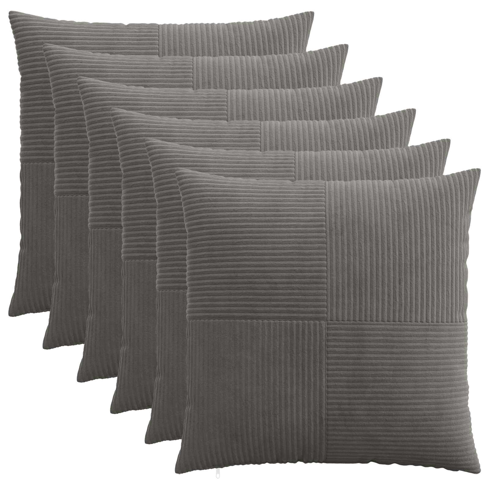 vidaXL Калъфка за възглавница 6 pcs ALMELO Тъмносиво 70 x 70 cm