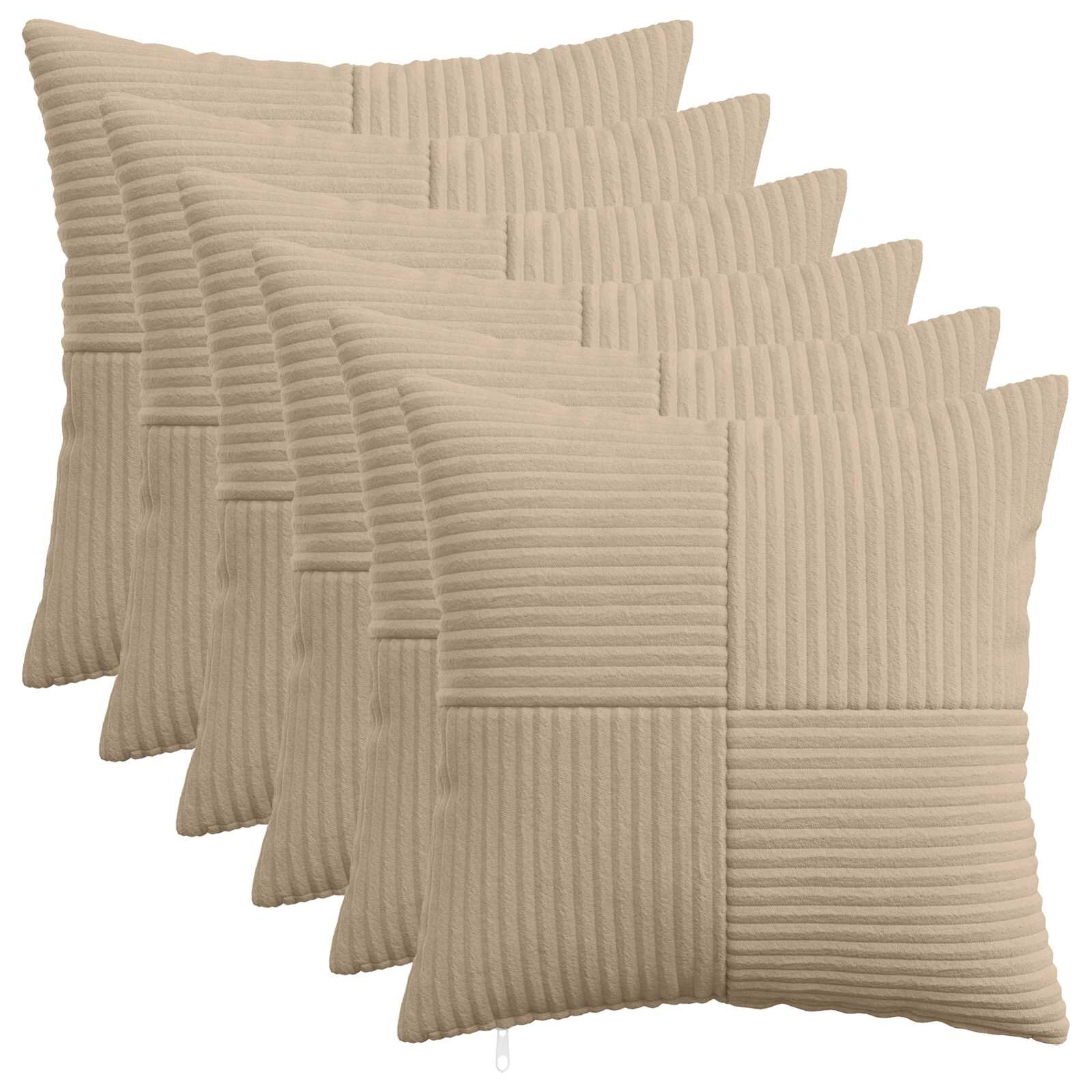 vidaXL Калъфка за възглавница 6 pcs ALMELO Таупе 40 x 40 cm кордурой