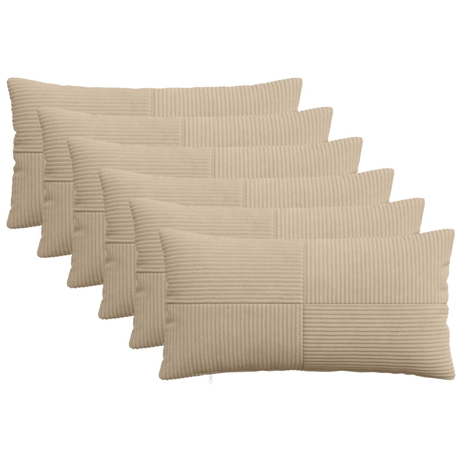 vidaXL Калъфка за възглавница 6 pcs ALMELO Таупе 40 x 70 cm кордурой