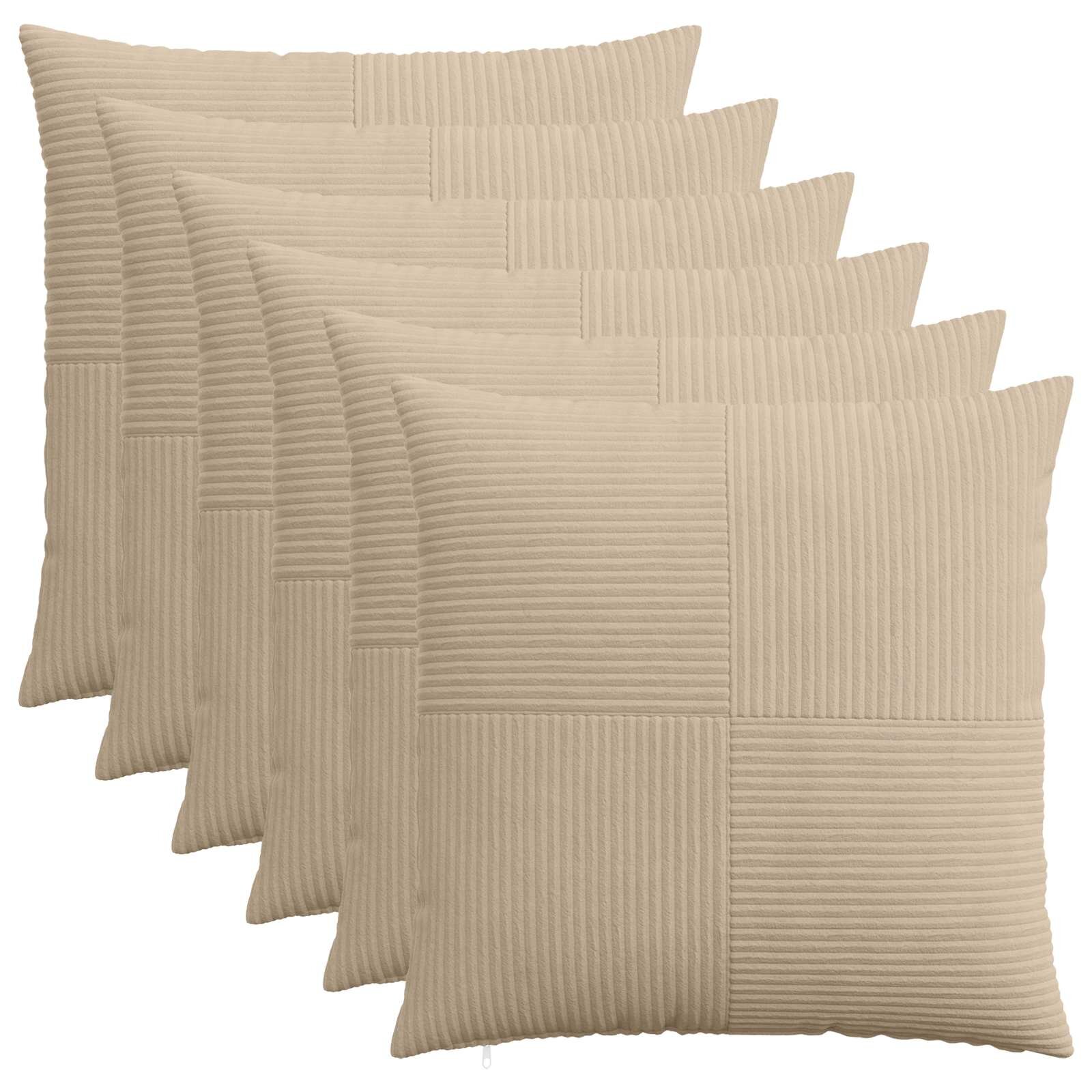 vidaXL Калъфка за възглавница 6 pcs ALMELO Таупе 70 x 70 cm кордурой