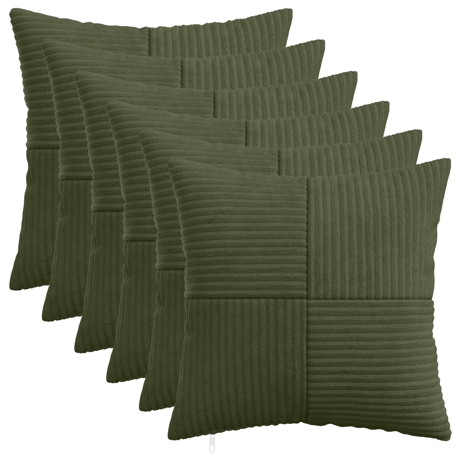 vidaXL Калъфка за възглавница 6 pcs ALMELO Зелено 40 x 40 cm кордурой