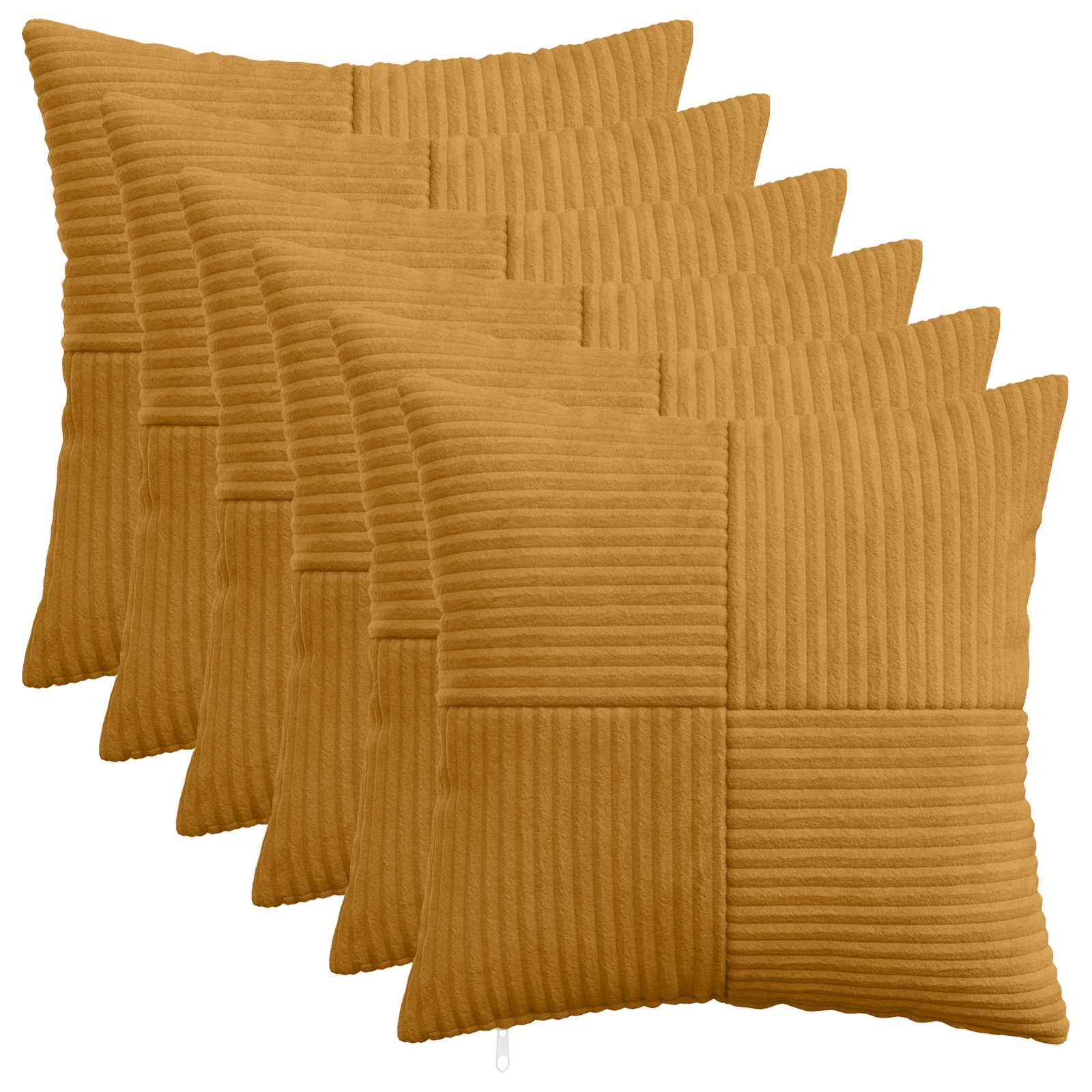 vidaXL Калъфка за възглавница 6 pcs ALMELO Жълто 40 x 40 cm кордурой