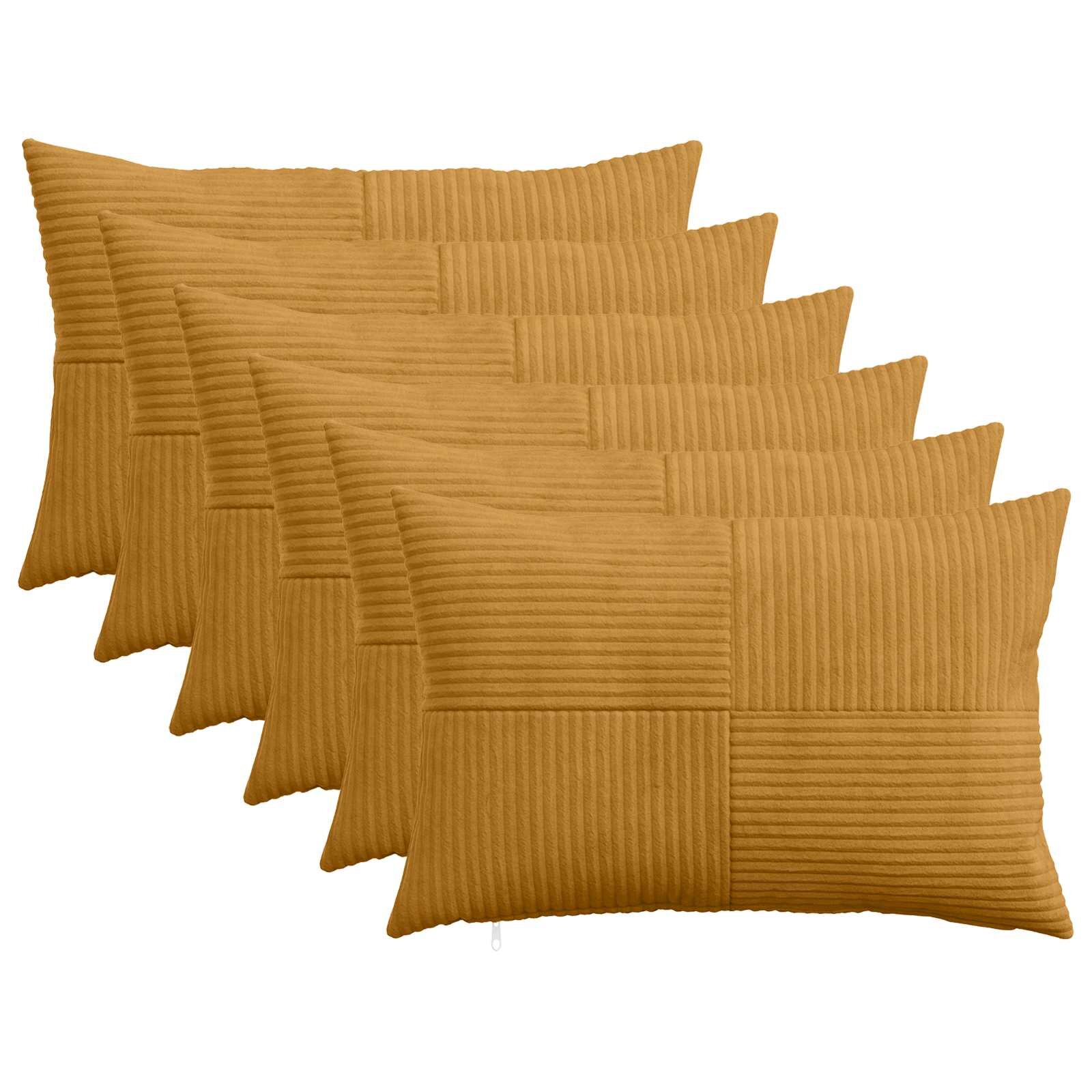 vidaXL Калъфка за възглавница 6 pcs ALMELO Жълто 50 x 80 cm кордурой