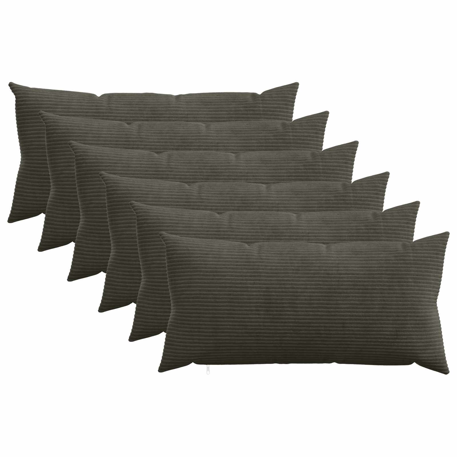 vidaXL Калъфка за възглавница 6 pcs HEERLEN Антрацит 40 x 80 cm