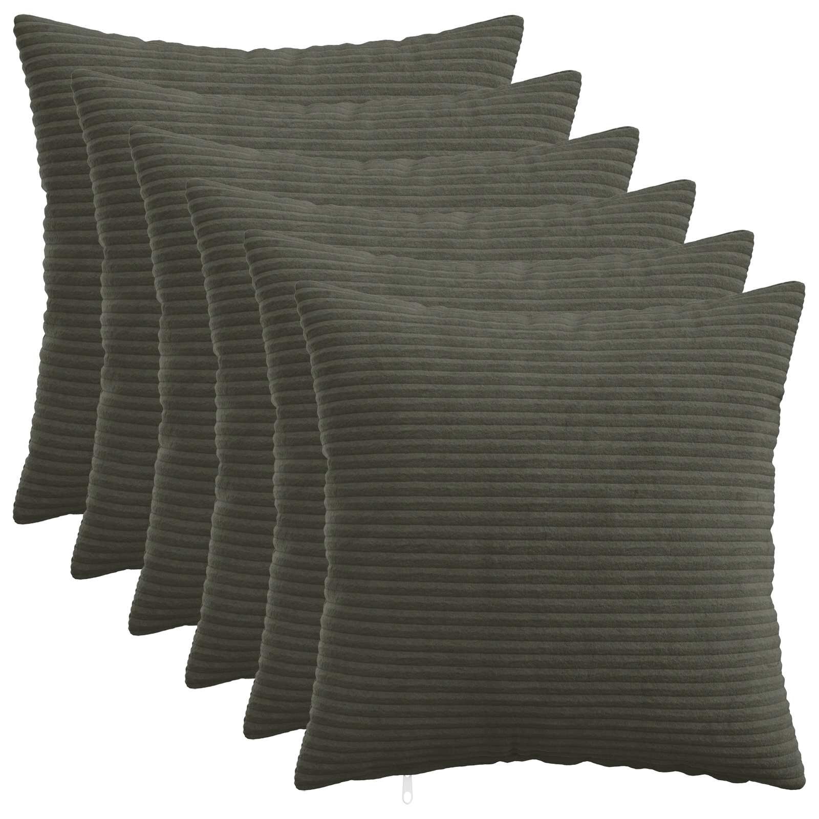 vidaXL Калъфка за възглавница 6 pcs HEERLEN Антрацит 45 x 45 cm