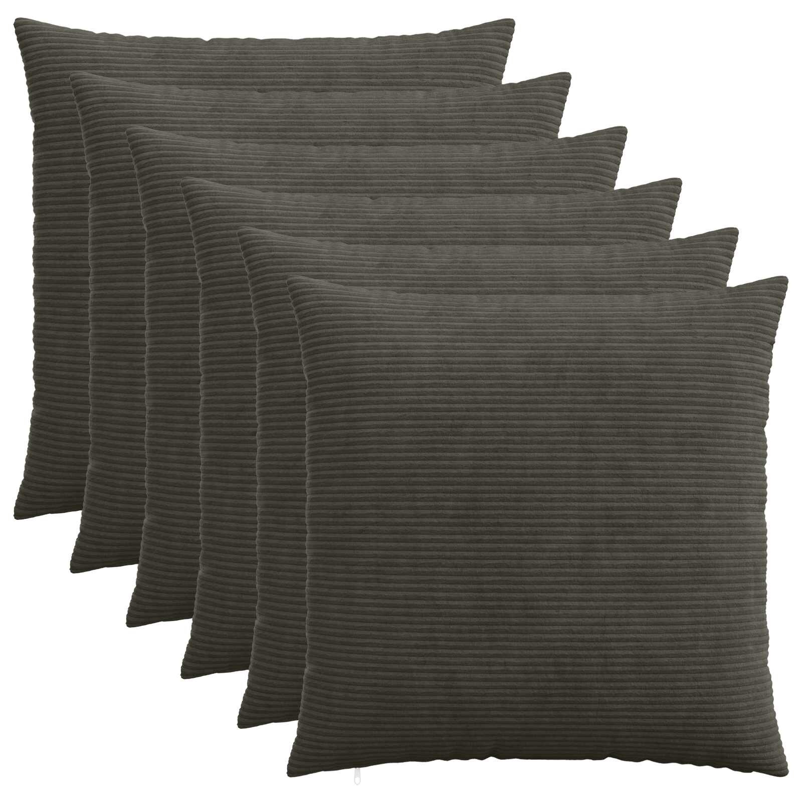 vidaXL Калъфка за възглавница 6 pcs HEERLEN Антрацит 70 x 70 cm
