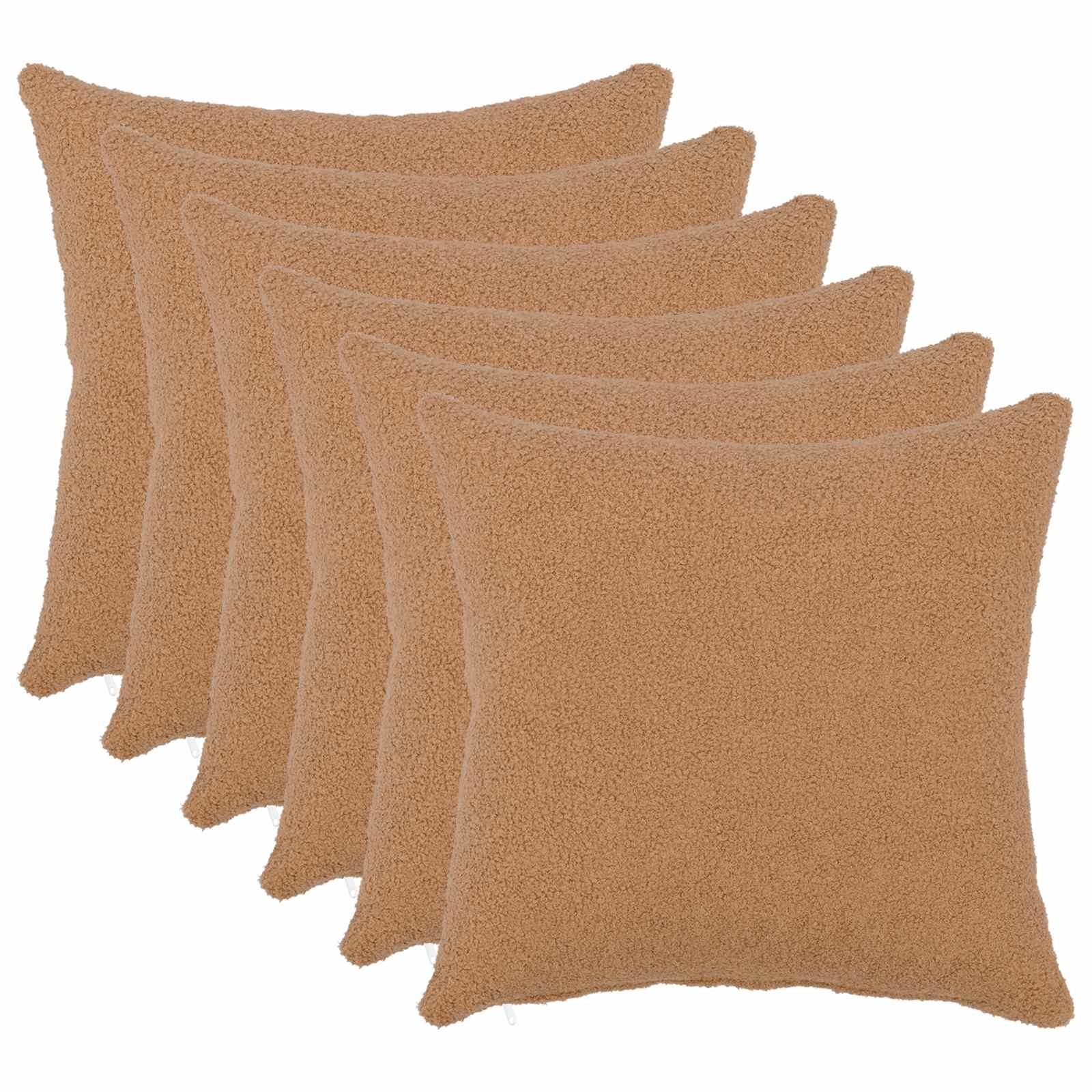 vidaXL Калъфка за възглавница 6 pcs HEERLEN Бежово 30 x 30 cm Букле
