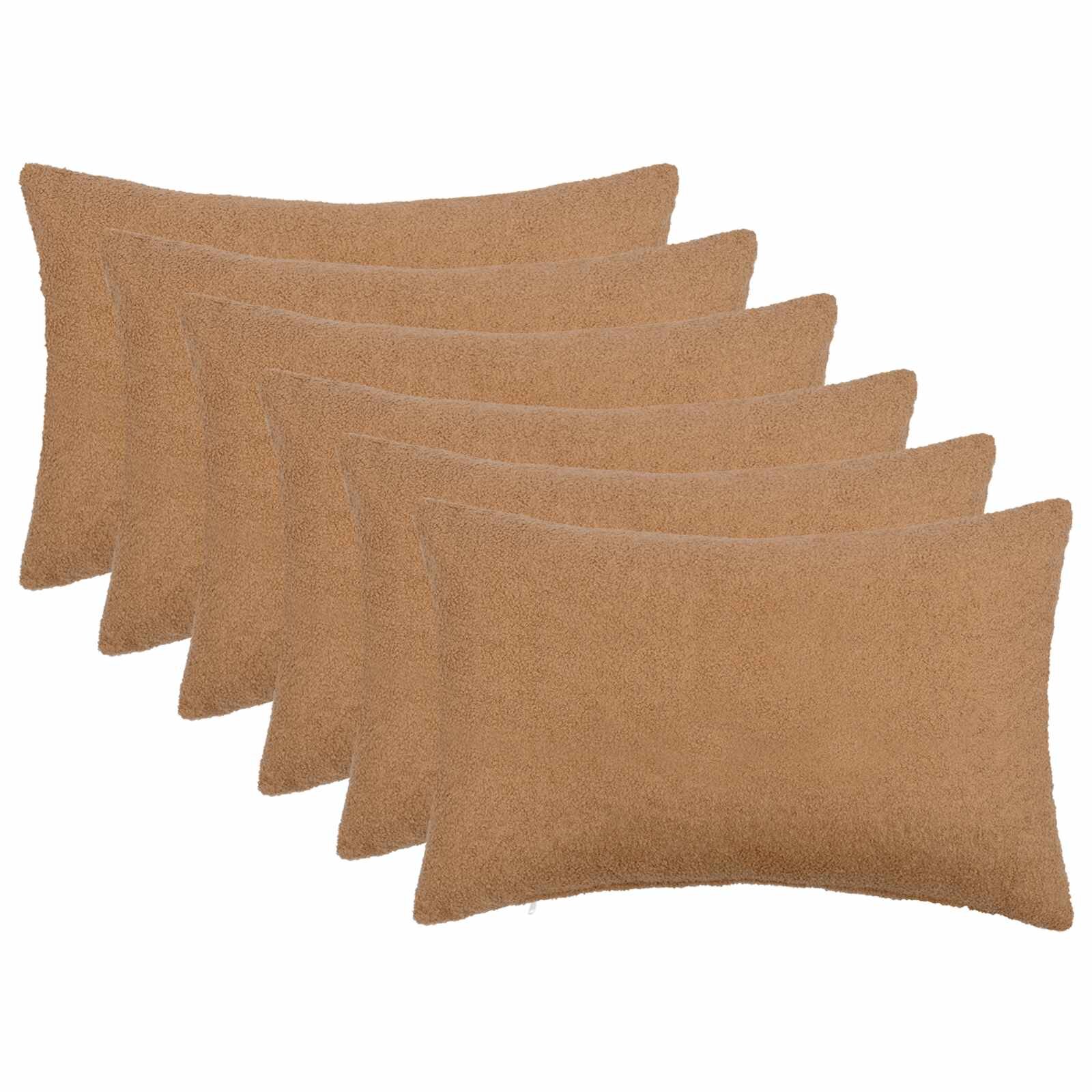 vidaXL Калъфка за възглавница 6 pcs HEERLEN Бежово 30 x 50 cm Букле