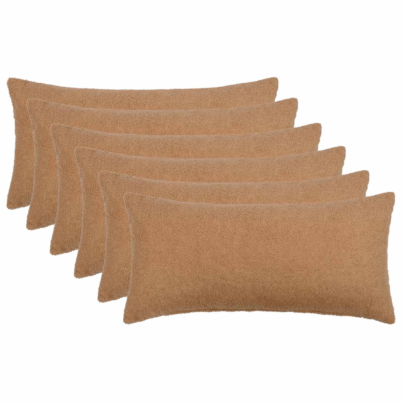 vidaXL Калъфка за възглавница 6 pcs HEERLEN Бежово 40 x 70 cm Букле