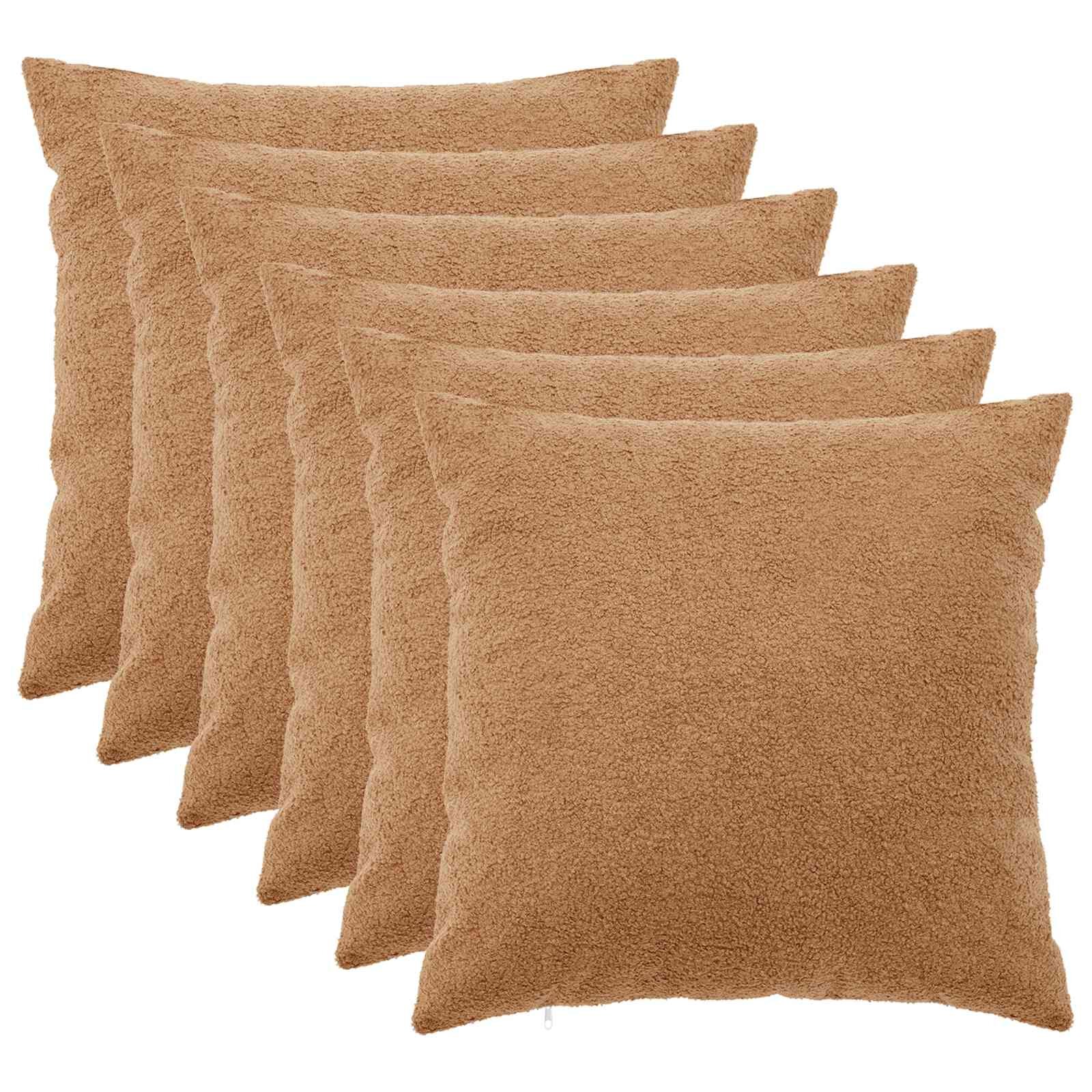 vidaXL Калъфка за възглавница 6 pcs HEERLEN Бежово 55 x 55 см Букле