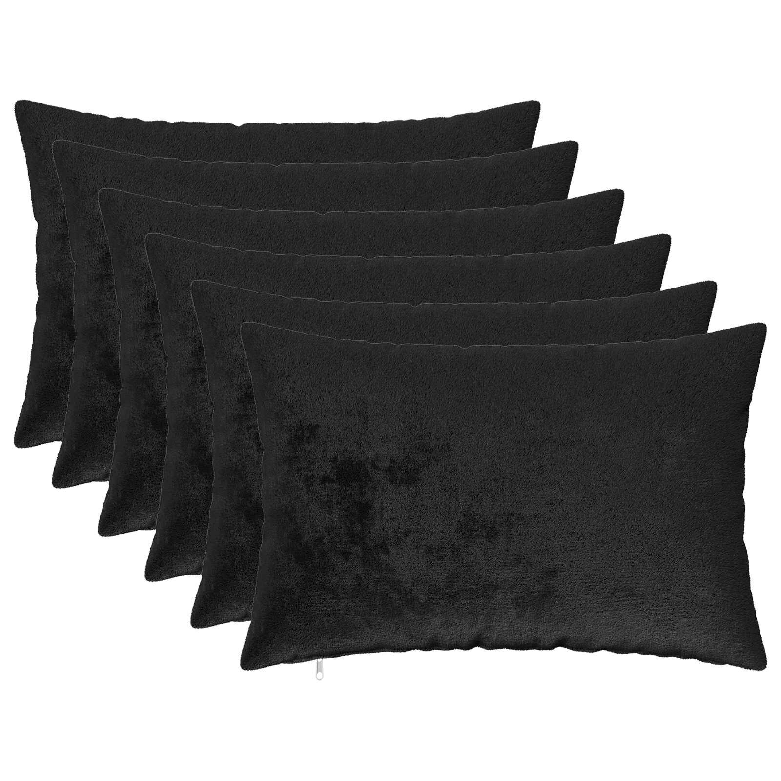vidaXL Калъфка за възглавница 6 pcs HEERLEN Черно 30 x 50 cm Фланела