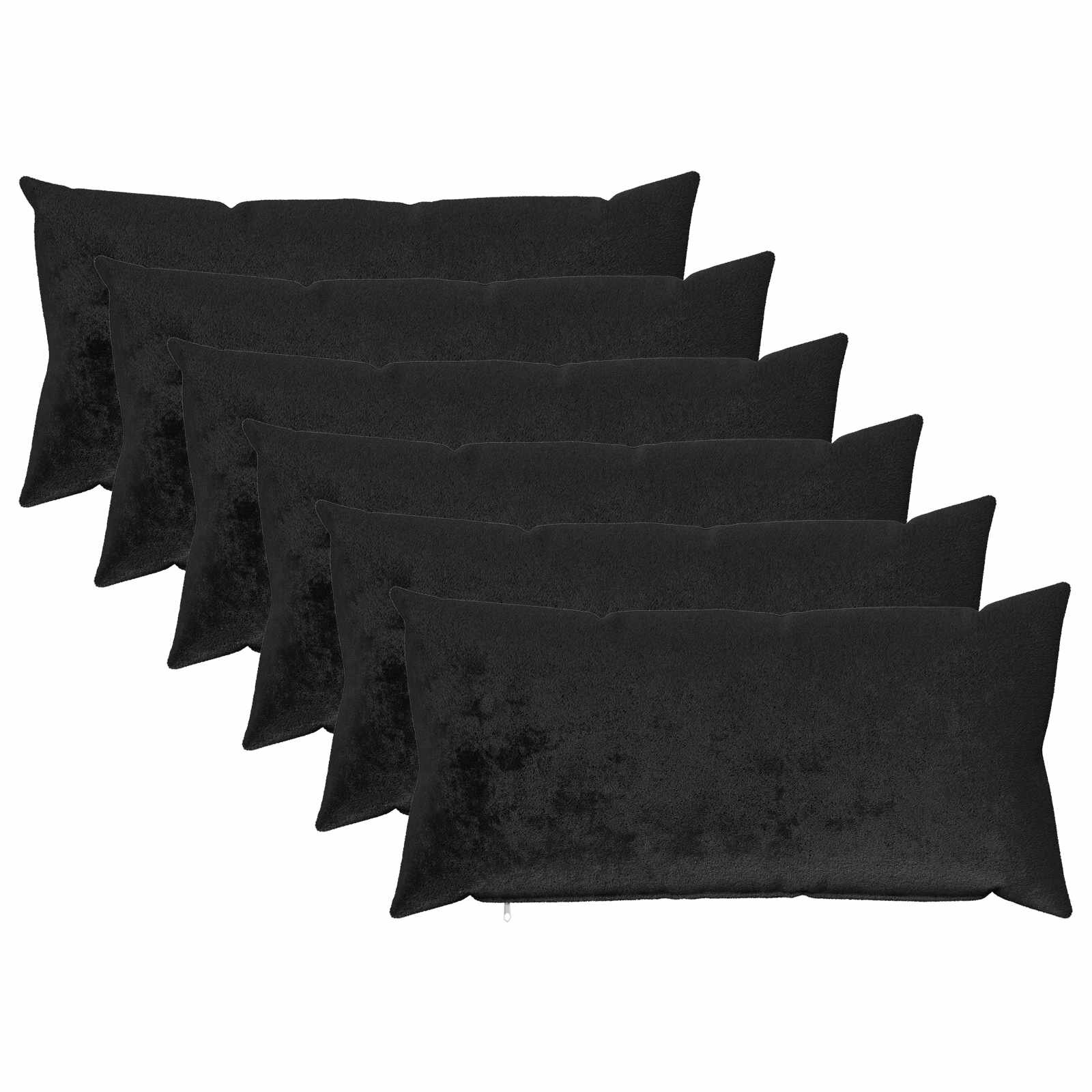 vidaXL Калъфка за възглавница 6 pcs HEERLEN Черно 40 x 70 cm Фланела