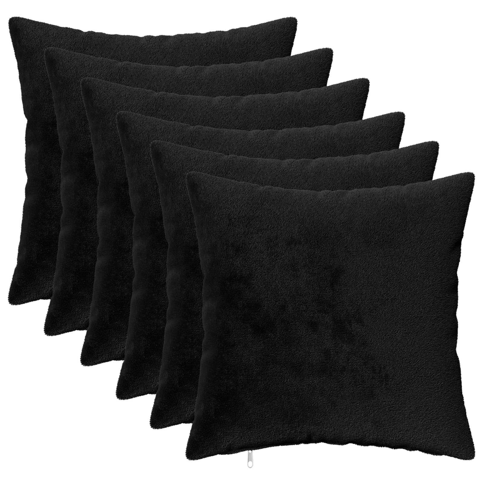 vidaXL Калъфка за възглавница 6 pcs HEERLEN Черно 45 x 45 cm Фланела