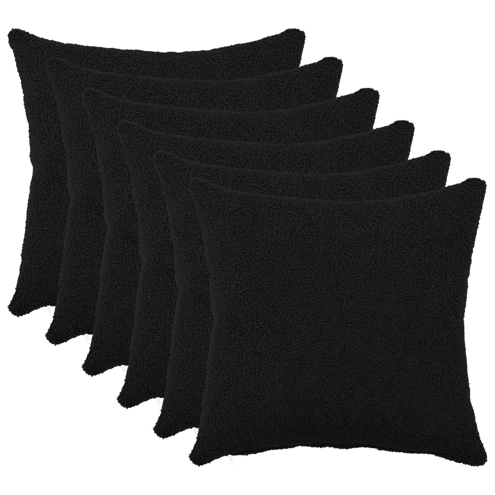 vidaXL Калъфка за възглавница 6 pcs HEERLEN Черно 50 x 50 cm Букле