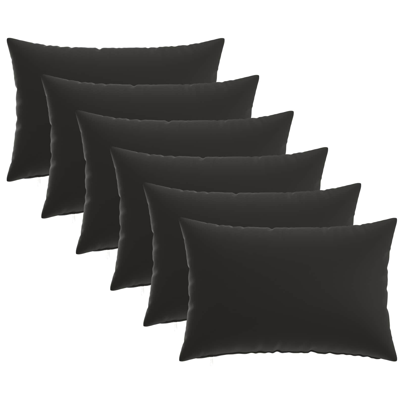 vidaXL Калъфка за възглавница 6 pcs HEERLEN Черно 50 x 70 cm Полиестер