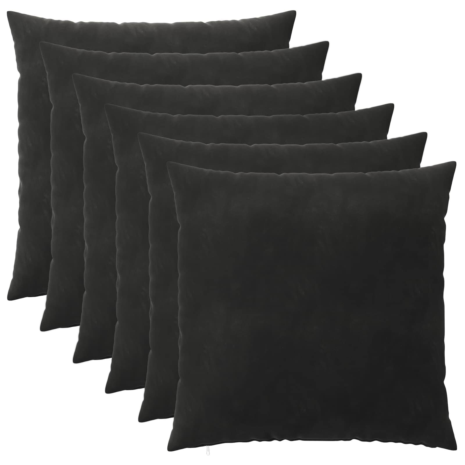 vidaXL Калъфка за възглавница 6 pcs HEERLEN Черно 55 x 55 см Кадифе
