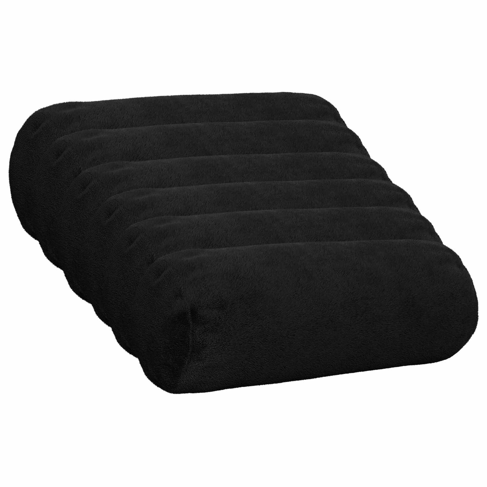 vidaXL Калъфка за възглавница 6 pcs HEERLEN Черно Ø 15 x 40 см Фланела