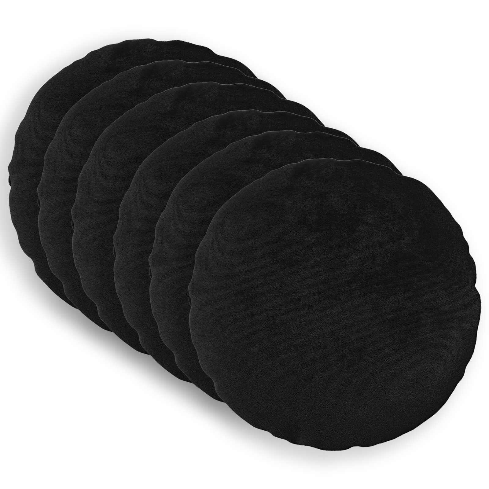 vidaXL Калъфка за възглавница 6 pcs HEERLEN Черно Ø 40 cm Фланела