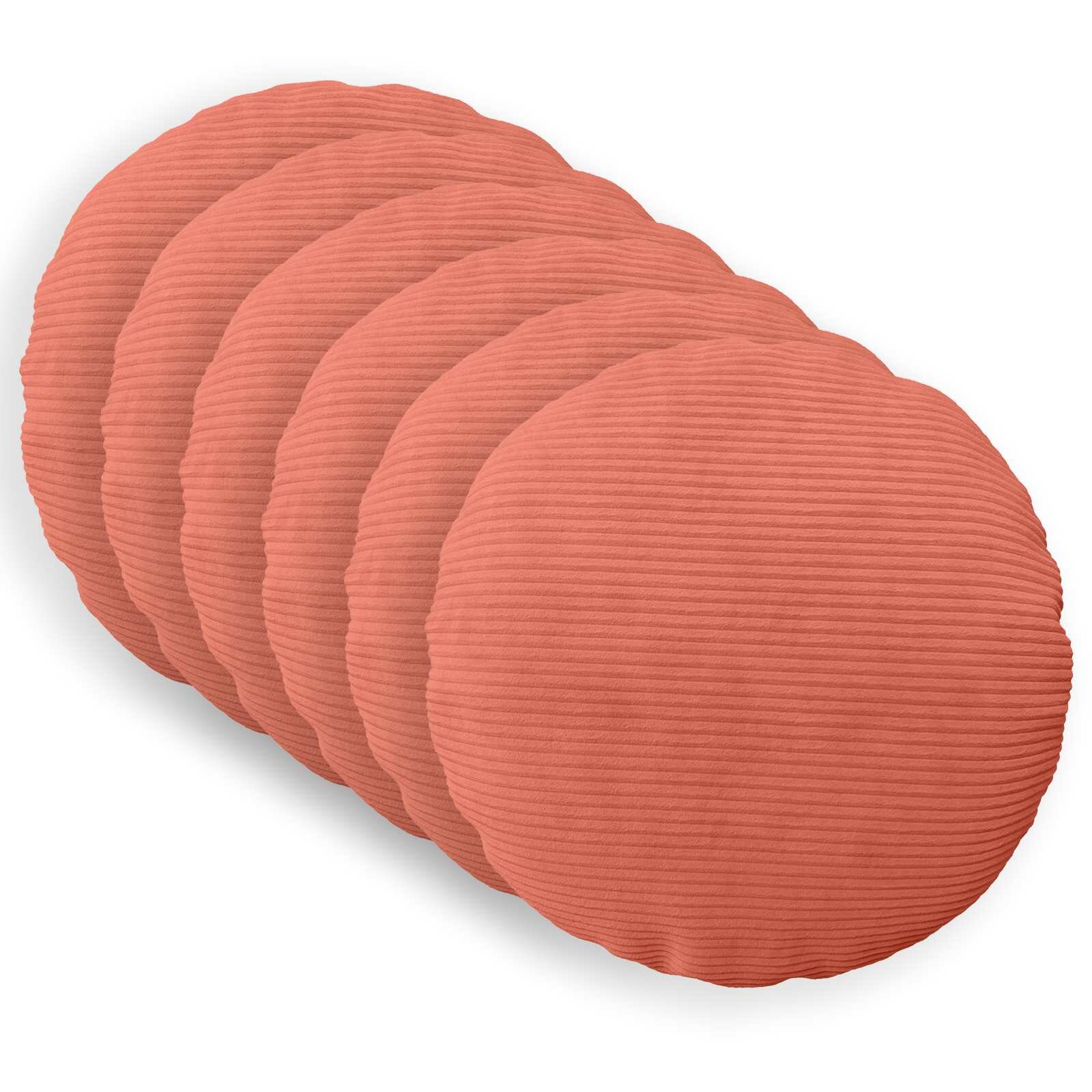 vidaXL Калъфка за възглавница 6 pcs HEERLEN Червено оранжево Ø 60 cm
