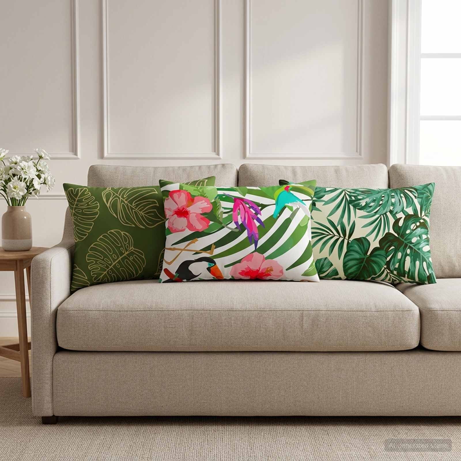 vidaXL Калъфка за възглавница 6 pcs HEERLEN Дизайн с листа 30 x 50 cm