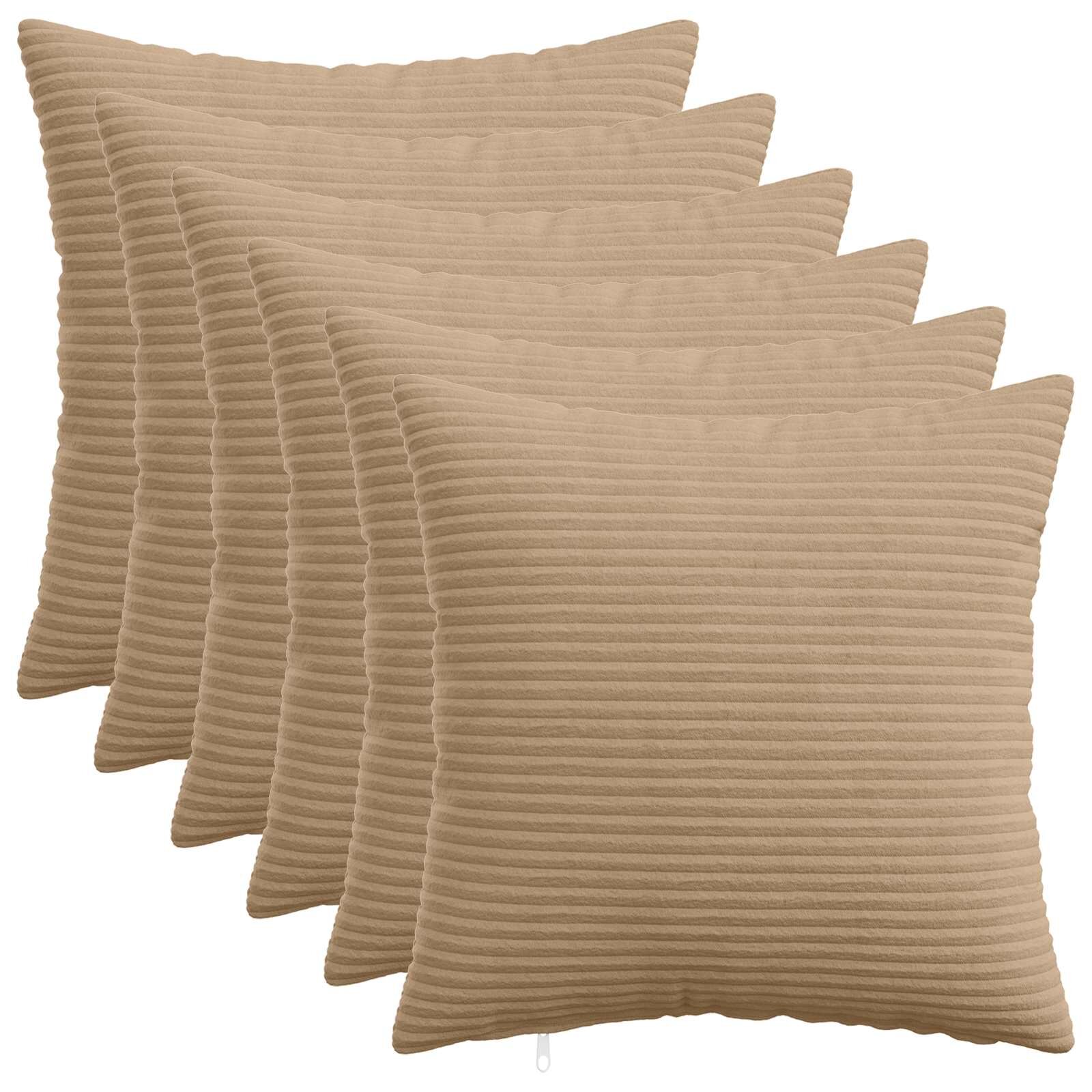 vidaXL Калъфка за възглавница 6 pcs HEERLEN Кафяво 50 x 50 cm кордурой