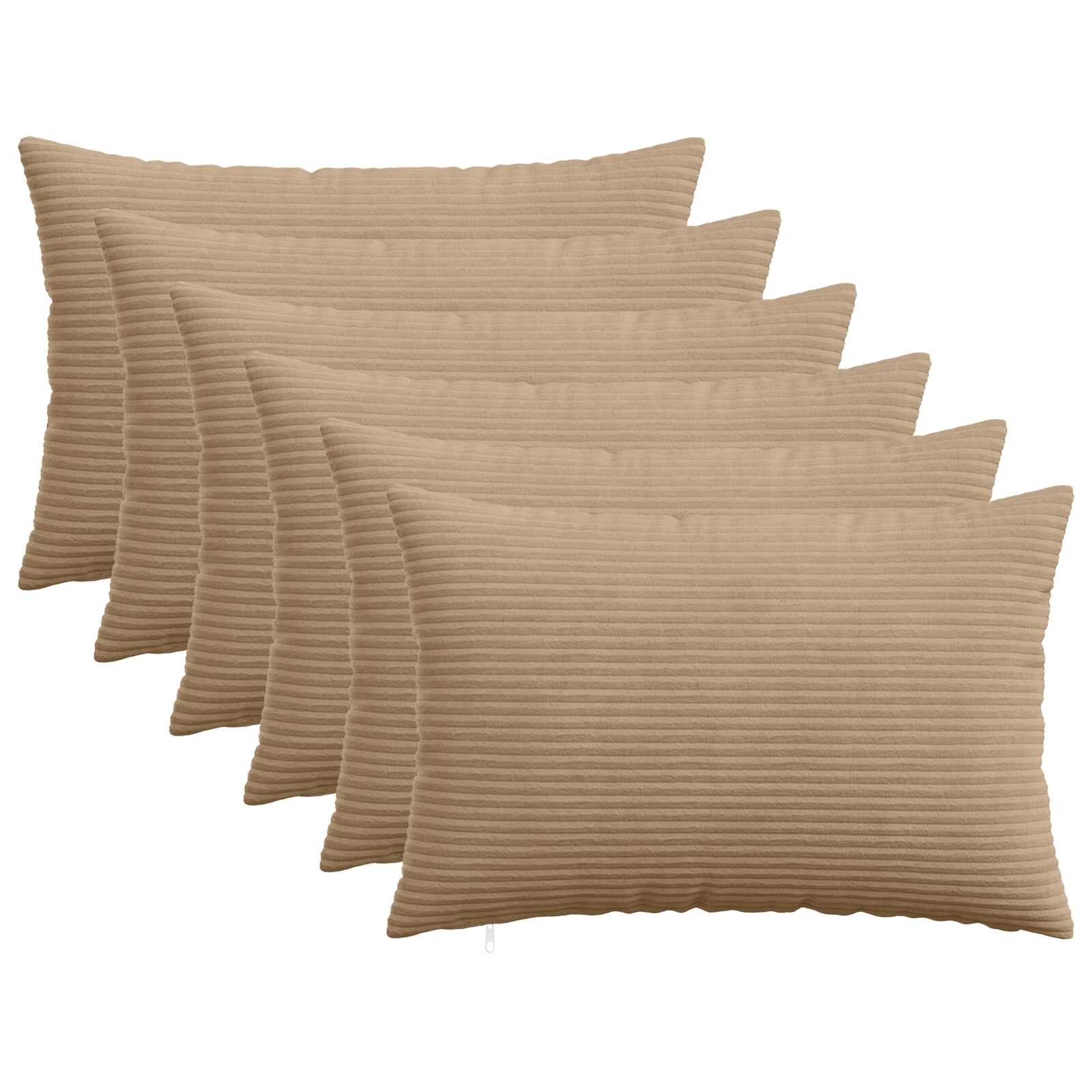 vidaXL Калъфка за възглавница 6 pcs HEERLEN Кафяво 50 x 75 cm кордурой