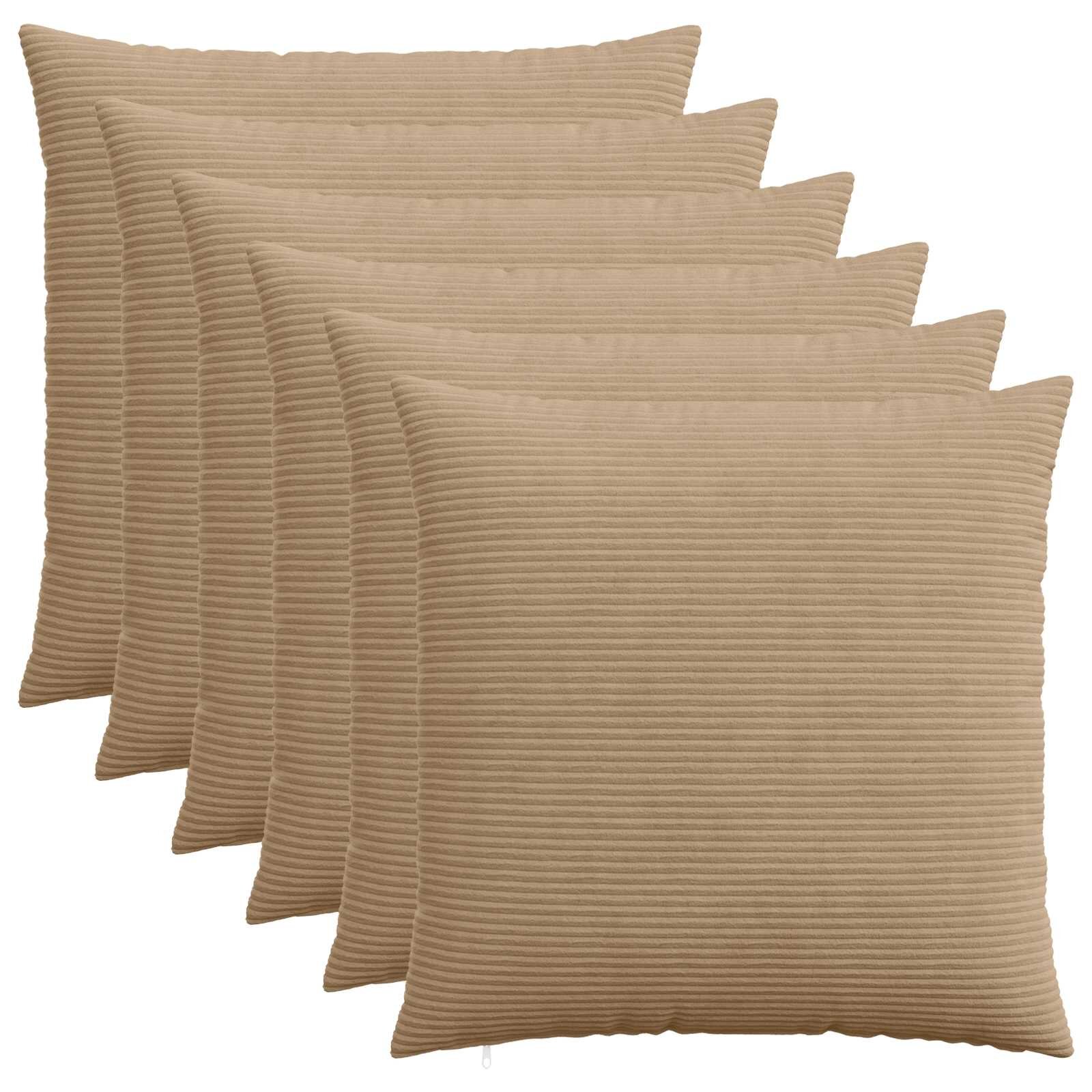 vidaXL Калъфка за възглавница 6 pcs HEERLEN Кафяво 70 x 70 cm кордурой