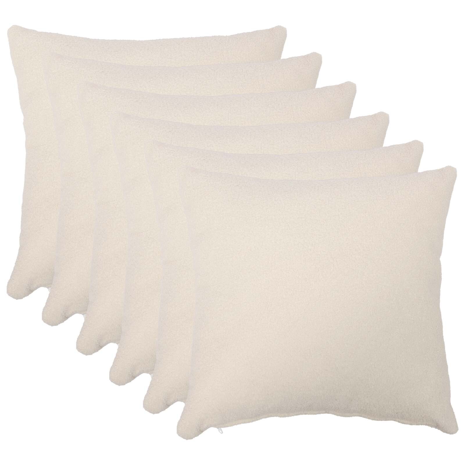 vidaXL Калъфка за възглавница 6 pcs HEERLEN Кремаво 30 x 30 cm Букле