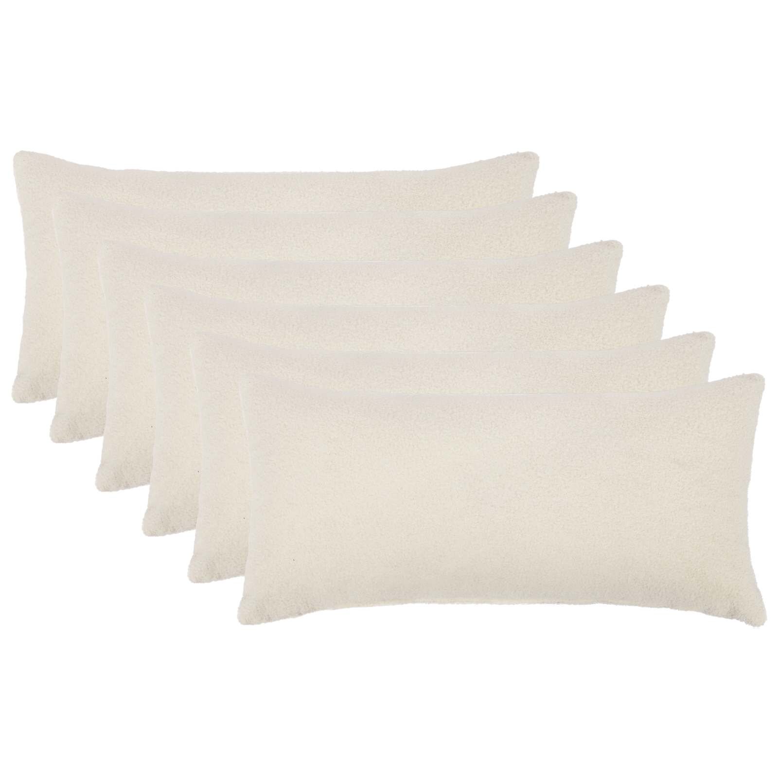 vidaXL Калъфка за възглавница 6 pcs HEERLEN Кремаво 40 x 80 cm Букле
