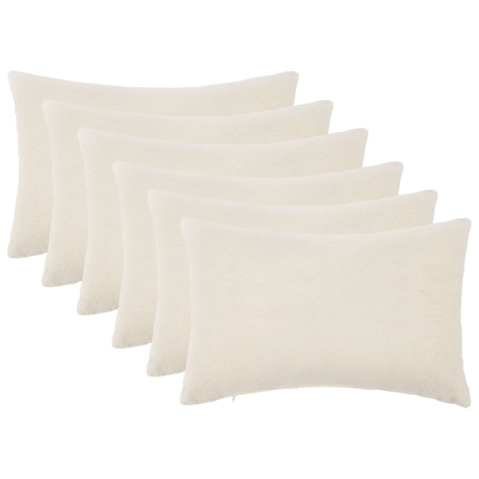 vidaXL Калъфка за възглавница 6 pcs HEERLEN Кремаво 50 x 70 cm Букле