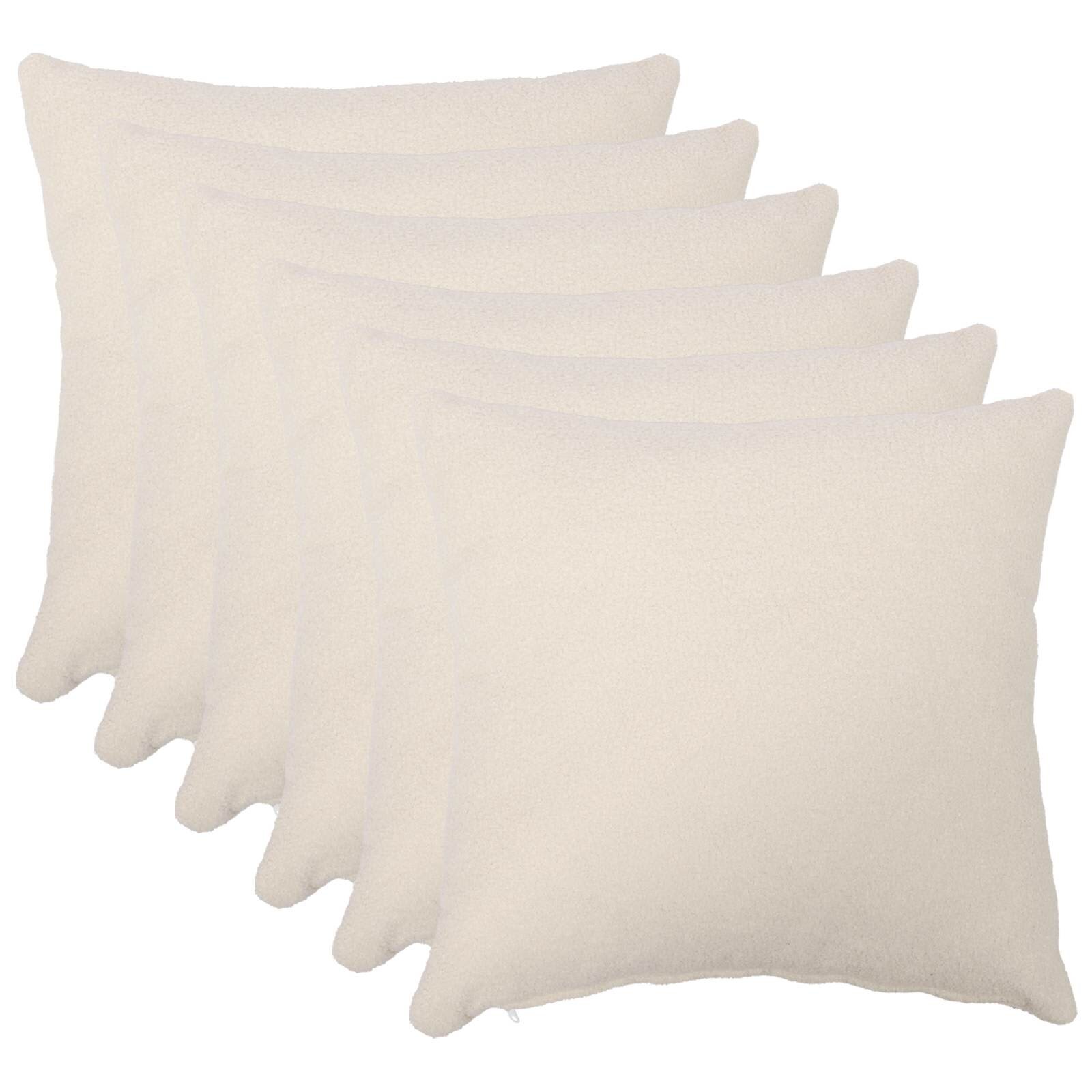 vidaXL Калъфка за възглавница 6 pcs HEERLEN Кремаво 55 x 55 см Букле