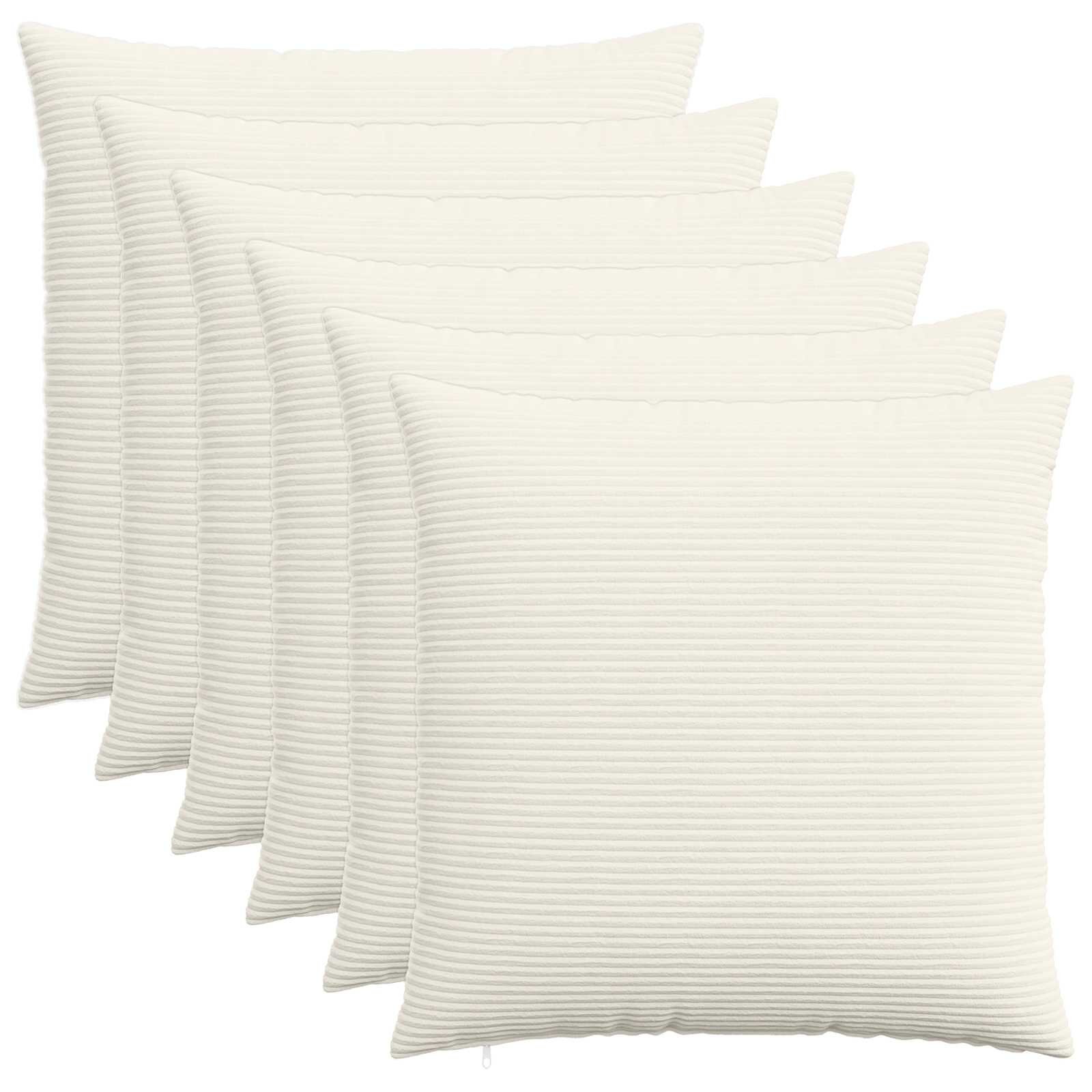 vidaXL Калъфка за възглавница 6 pcs HEERLEN Кремаво 80 x 80 cm