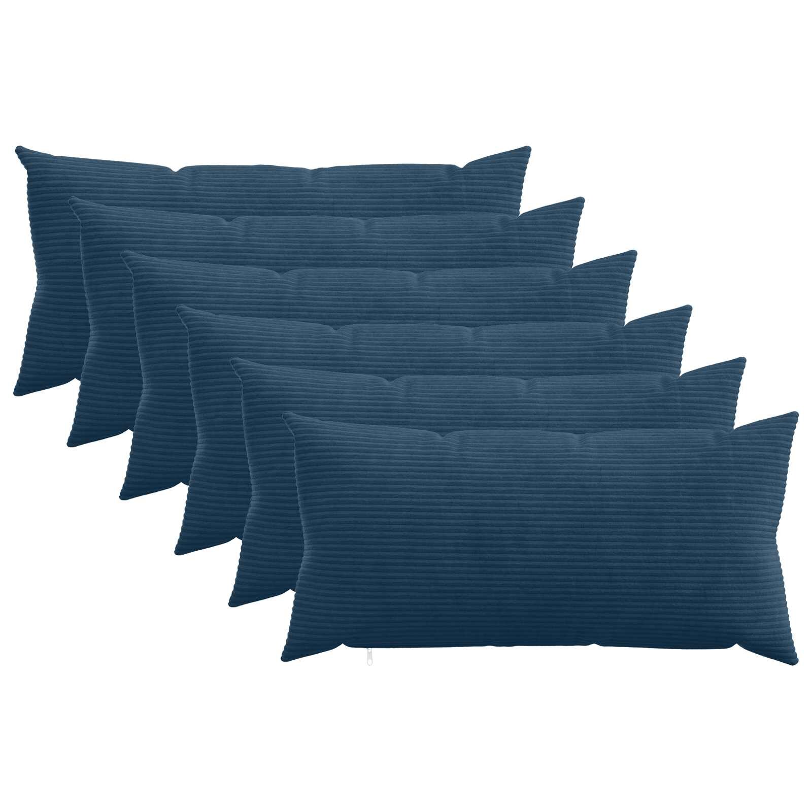 vidaXL Калъфка за възглавница 6 pcs HEERLEN Морски син 40 x 80 cm