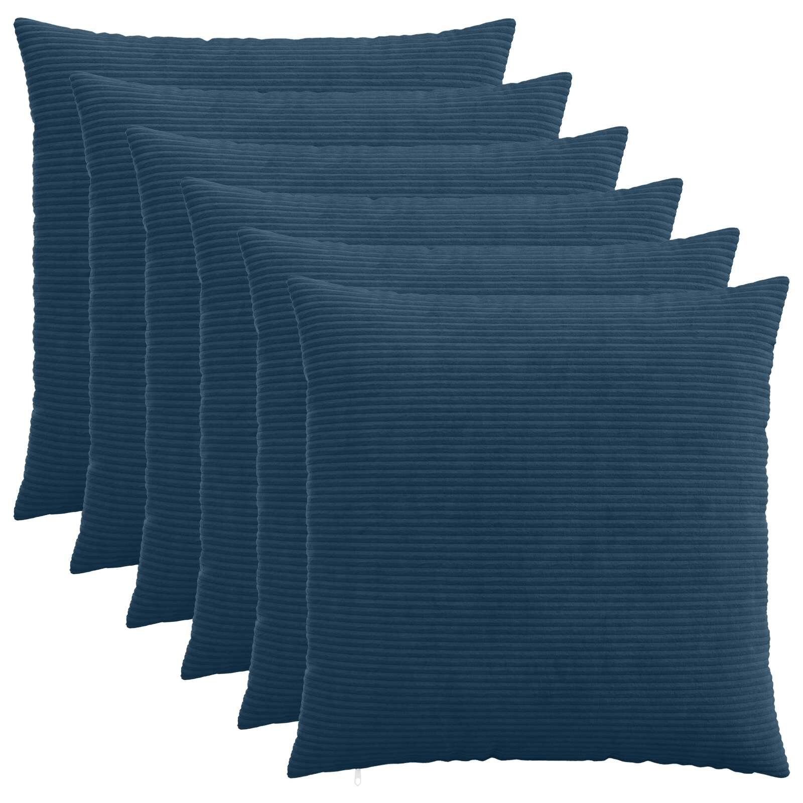 vidaXL Калъфка за възглавница 6 pcs HEERLEN Морски син 80 x 80 cm