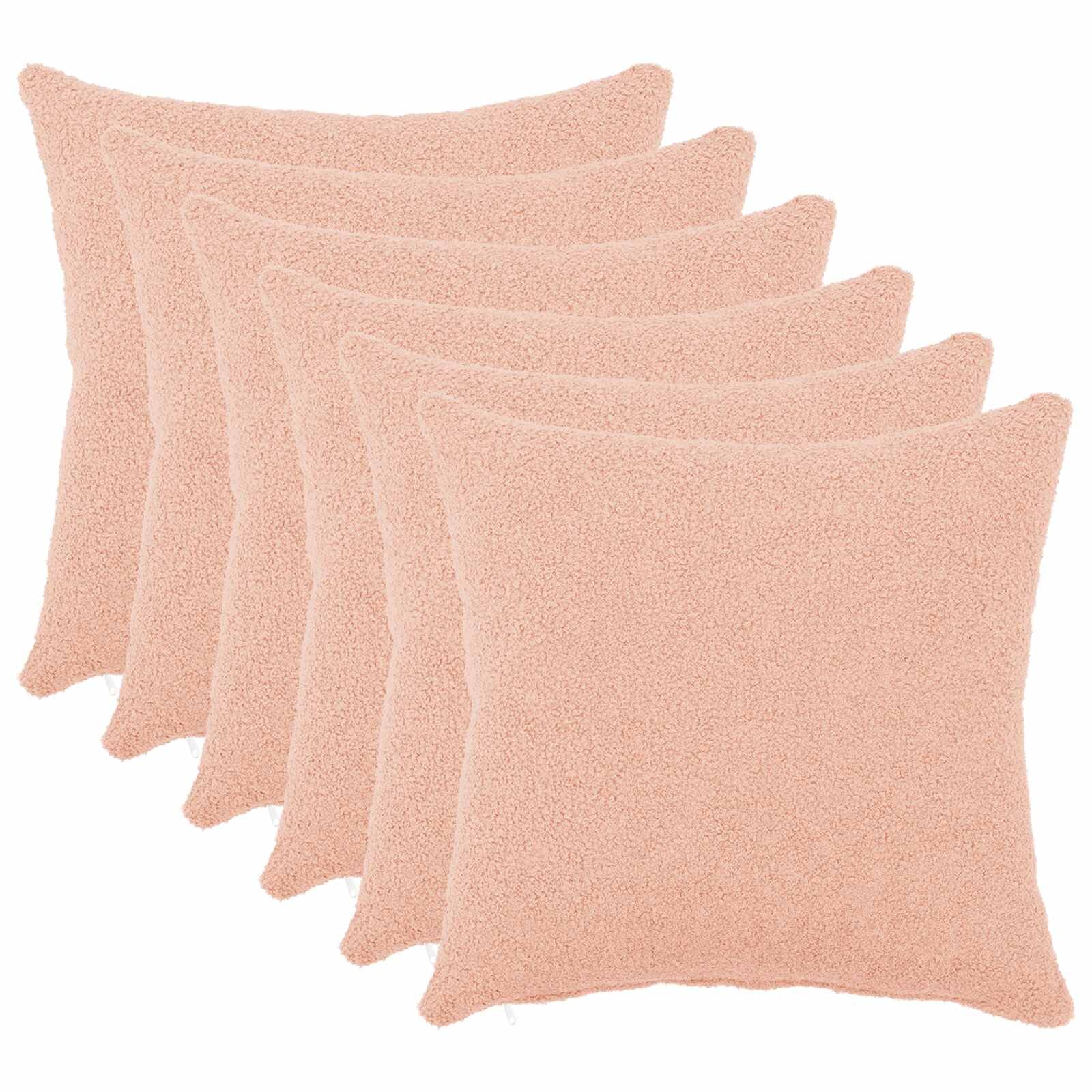 vidaXL Калъфка за възглавница 6 pcs HEERLEN Розово 30 x 30 cm Букле
