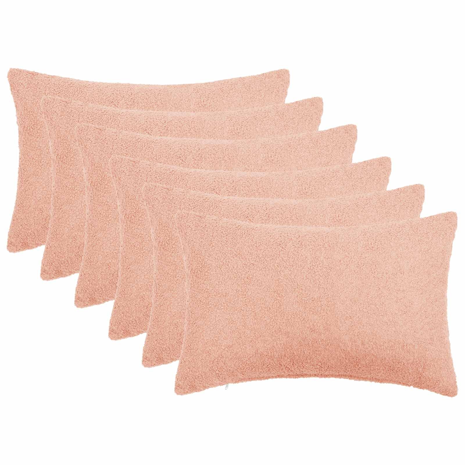 vidaXL Калъфка за възглавница 6 pcs HEERLEN Розово 40 x 60 cm Букле