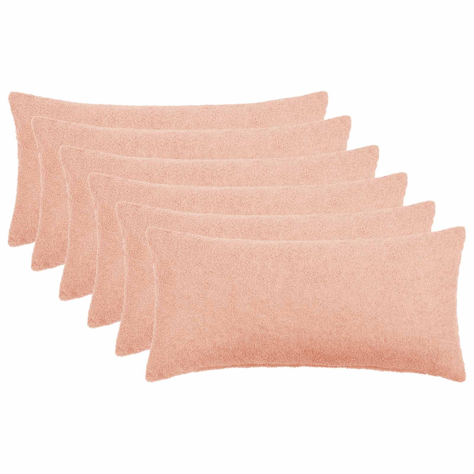 vidaXL Калъфка за възглавница 6 pcs HEERLEN Розово 40 x 70 cm Букле