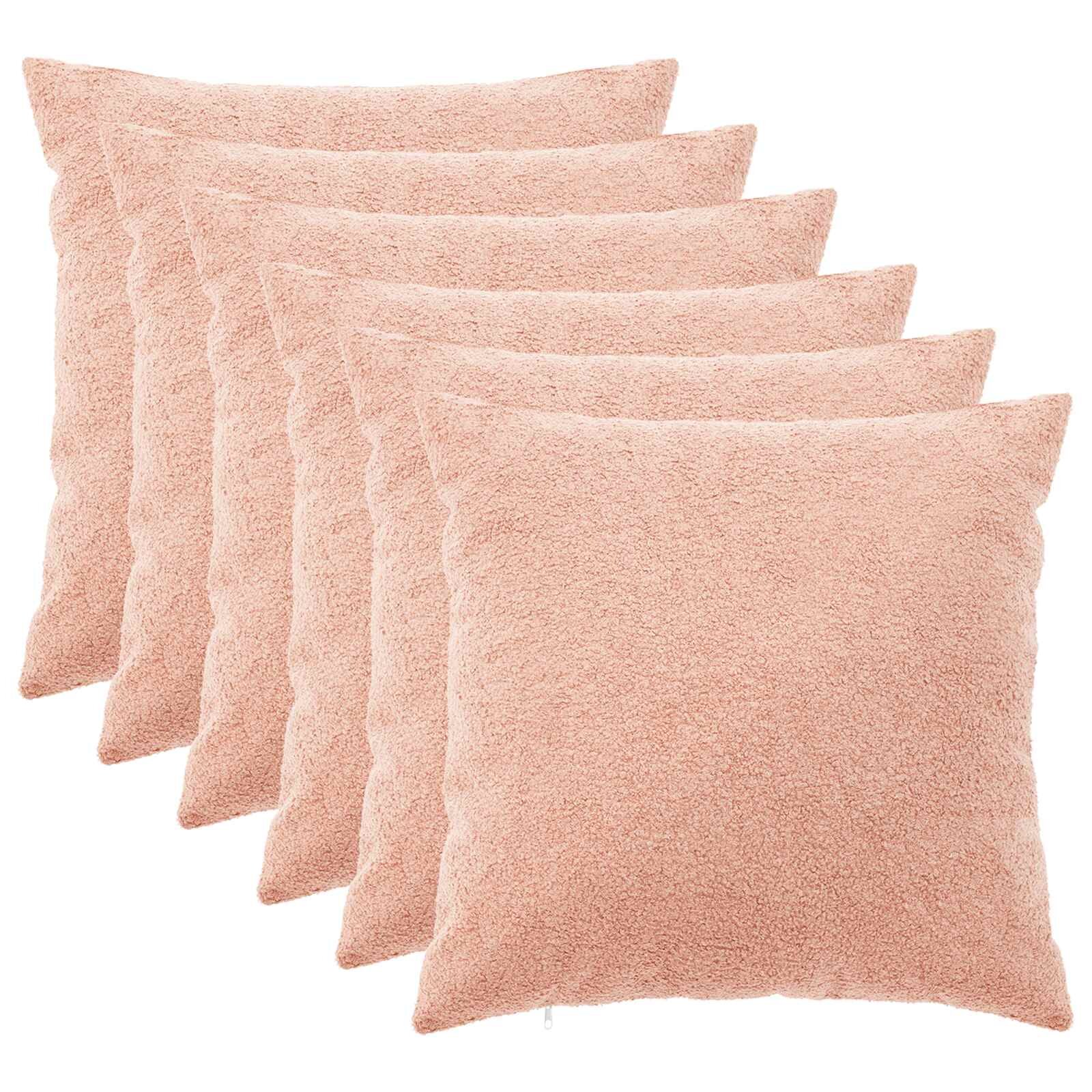 vidaXL Калъфка за възглавница 6 pcs HEERLEN Розово 55 x 55 см Букле