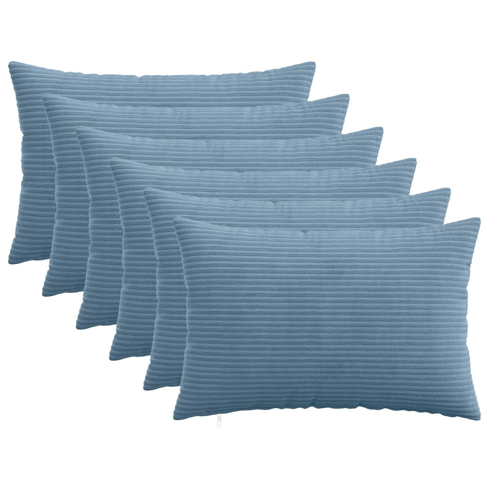 vidaXL Калъфка за възглавница 6 pcs HEERLEN Синьо 40 x 60 cm кордурой