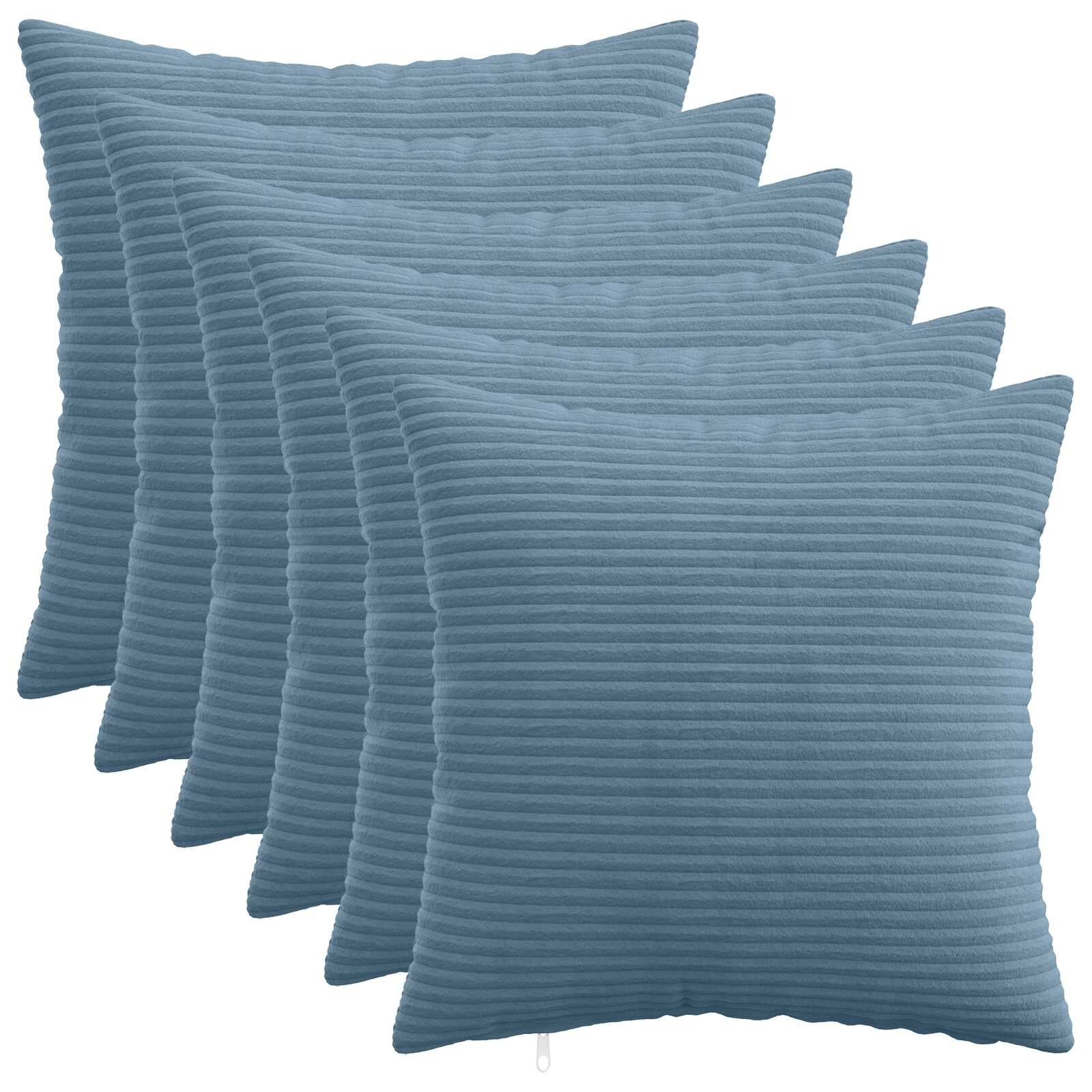 vidaXL Калъфка за възглавница 6 pcs HEERLEN Синьо 45 x 45 cm кордурой