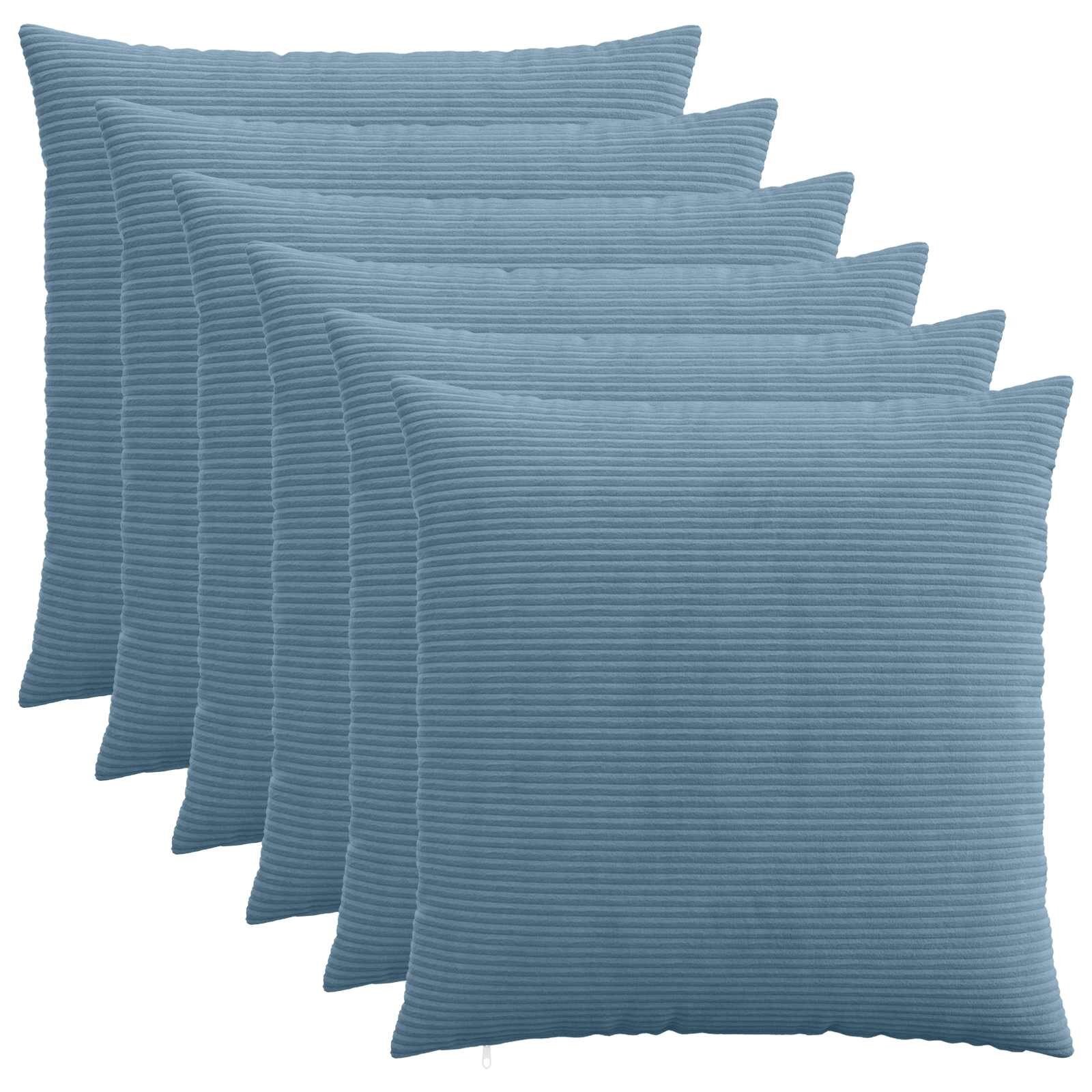 vidaXL Калъфка за възглавница 6 pcs HEERLEN Синьо 70 x 70 cm кордурой