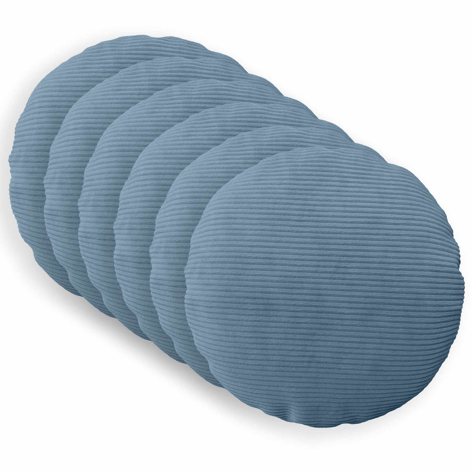 vidaXL Калъфка за възглавница 6 pcs HEERLEN Синьо Ø 50 cm кордурой