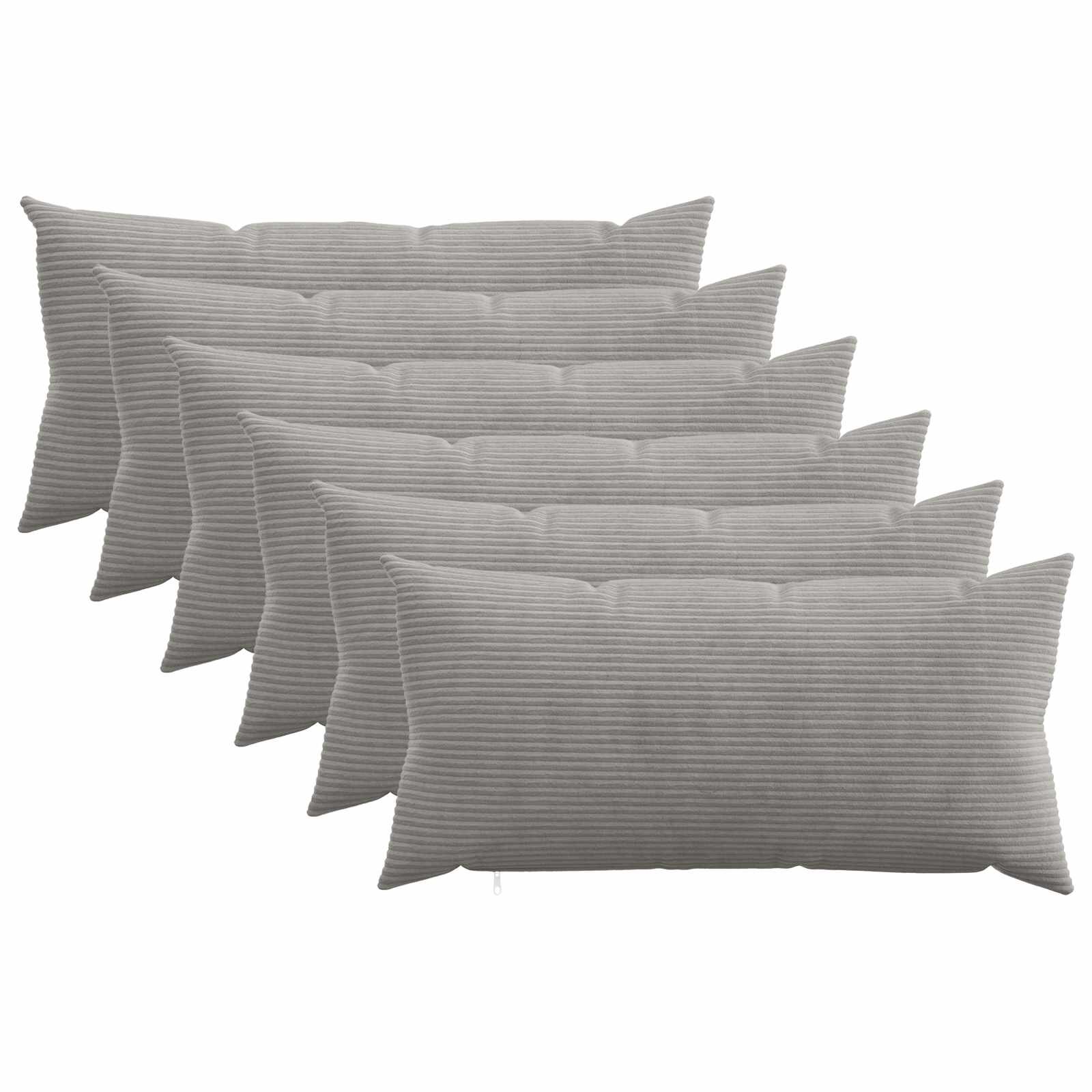 vidaXL Калъфка за възглавница 6 pcs HEERLEN Светлосиво 40 x 70 cm