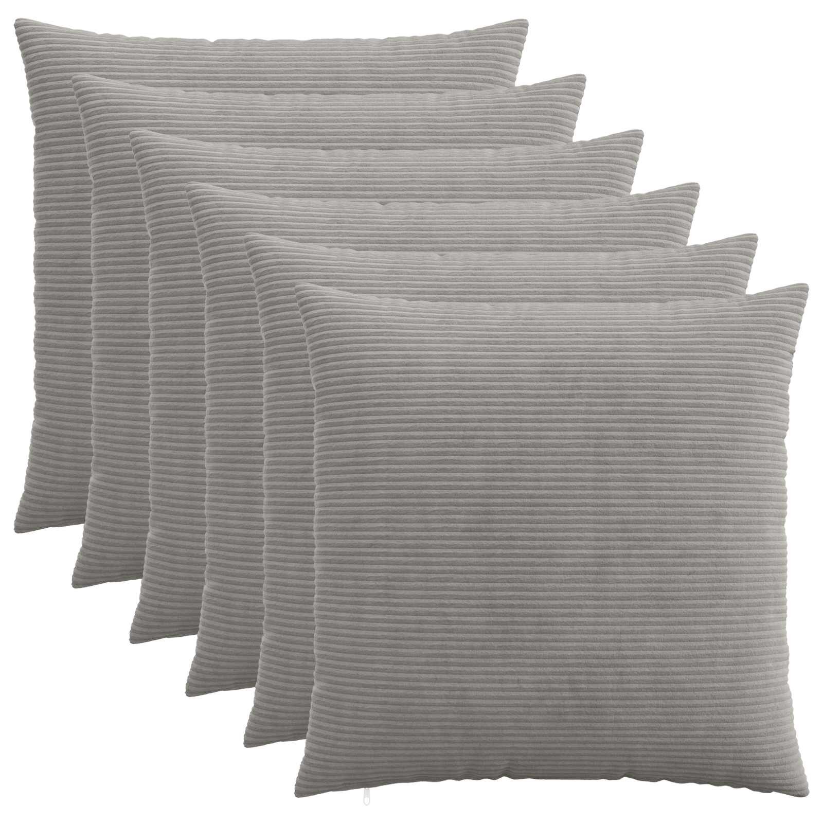 vidaXL Калъфка за възглавница 6 pcs HEERLEN Светлосиво 80 x 80 cm