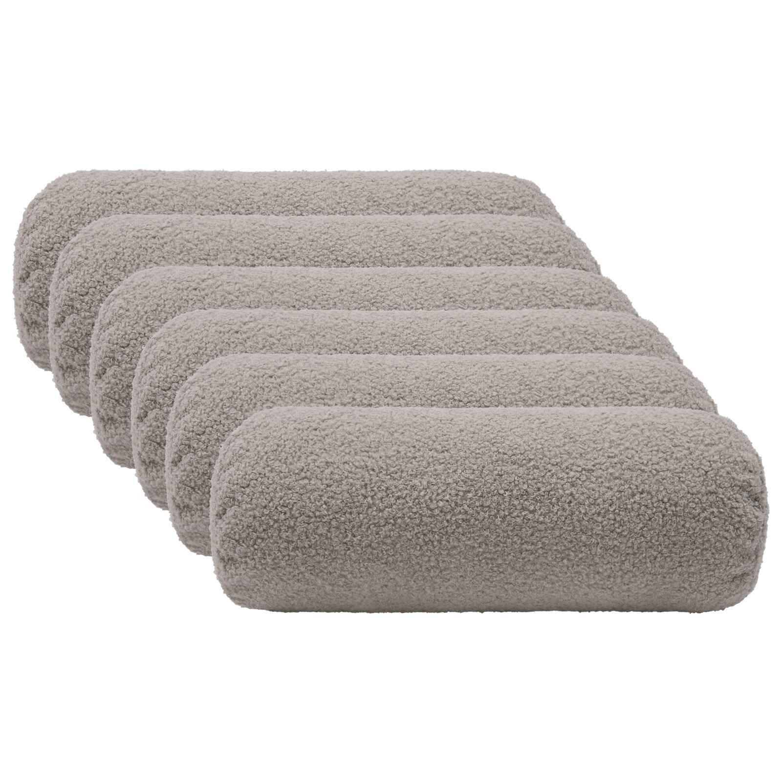 vidaXL Калъфка за възглавница 6 pcs HEERLEN Светлосиво Ø 15 x 40 см