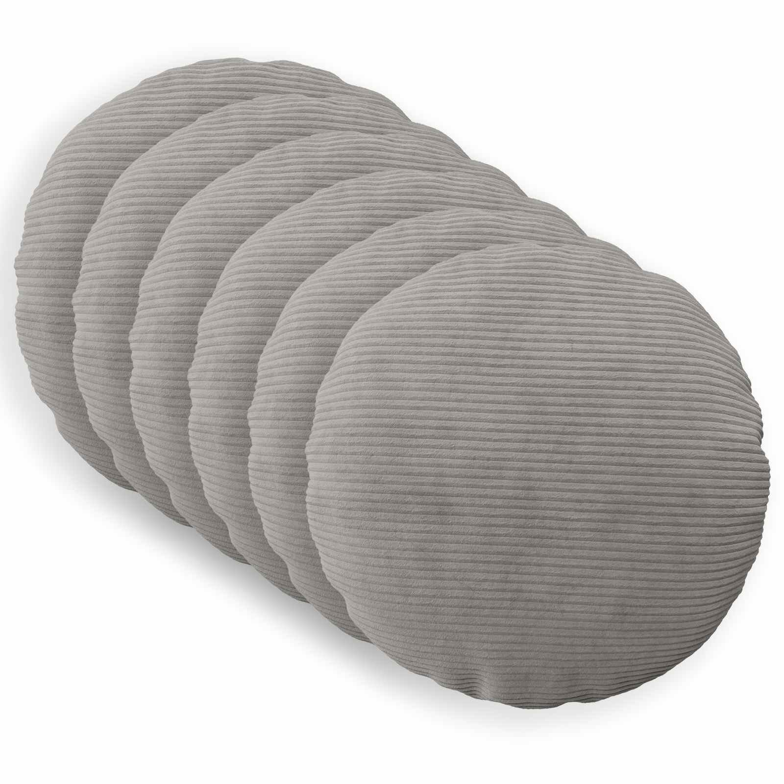 vidaXL Калъфка за възглавница 6 pcs HEERLEN Светлосиво Ø 30 cm