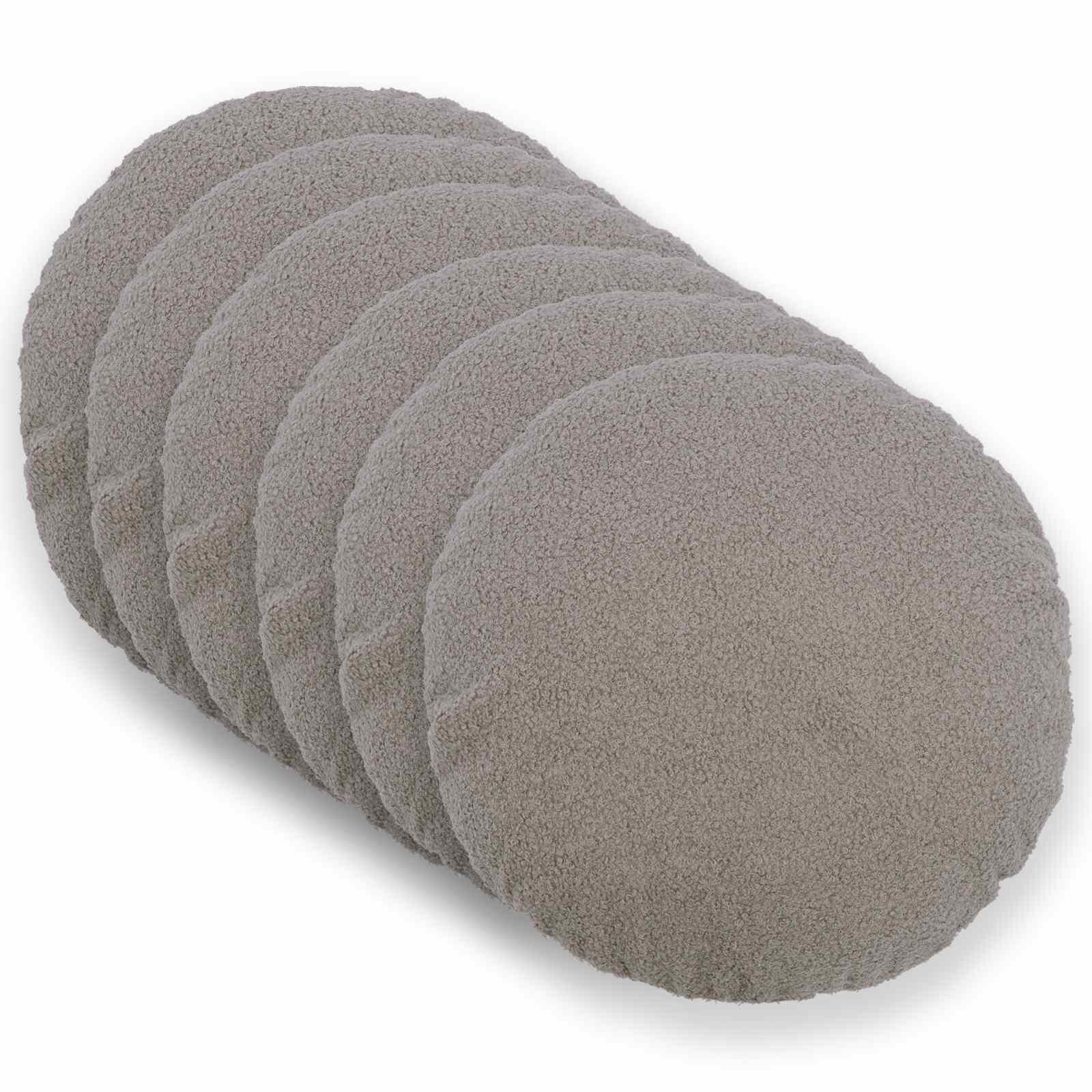 vidaXL Калъфка за възглавница 6 pcs HEERLEN Светлосиво Ø 50 cm Букле